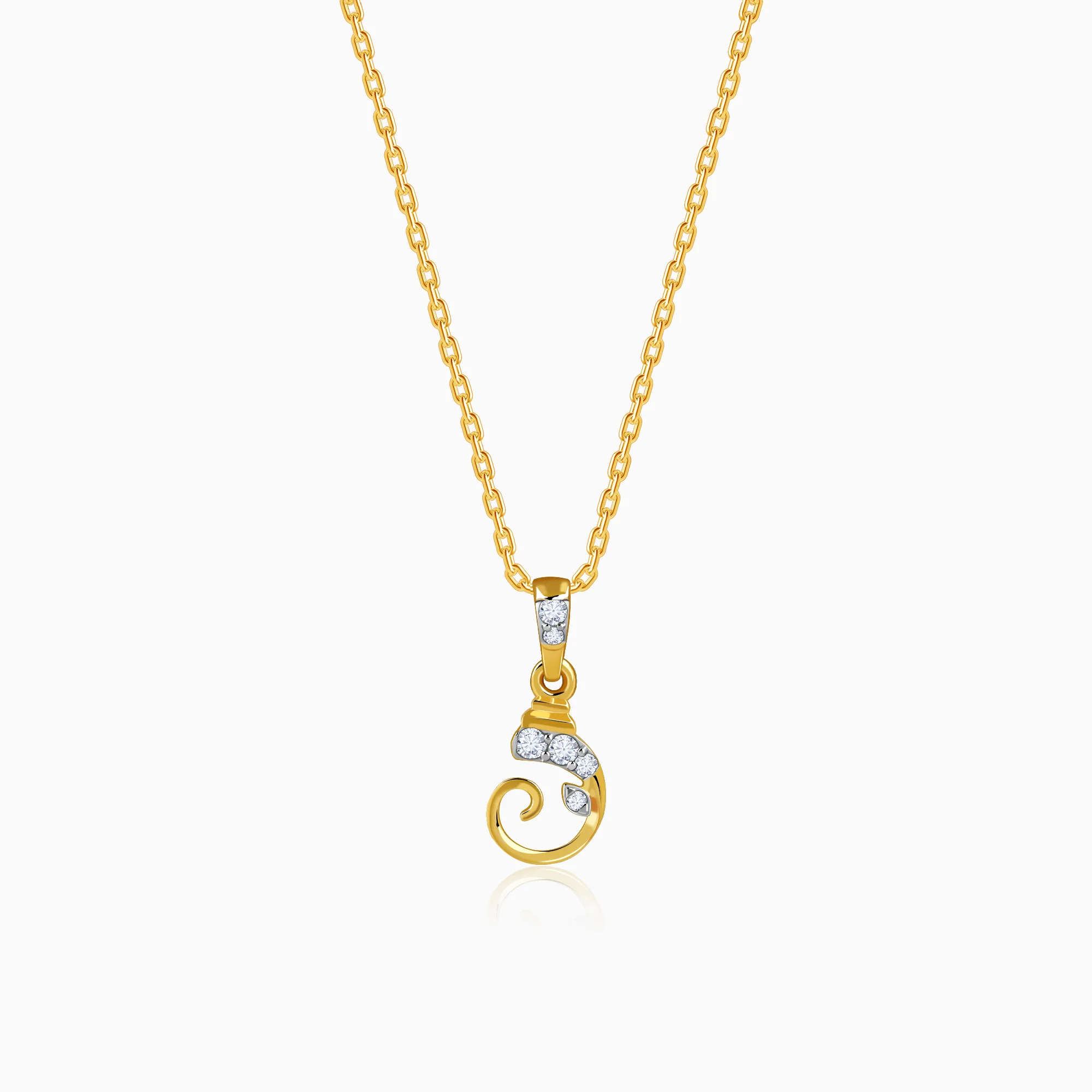 Gold Chaturbhuj Glow Lab Grown Diamond Pendant