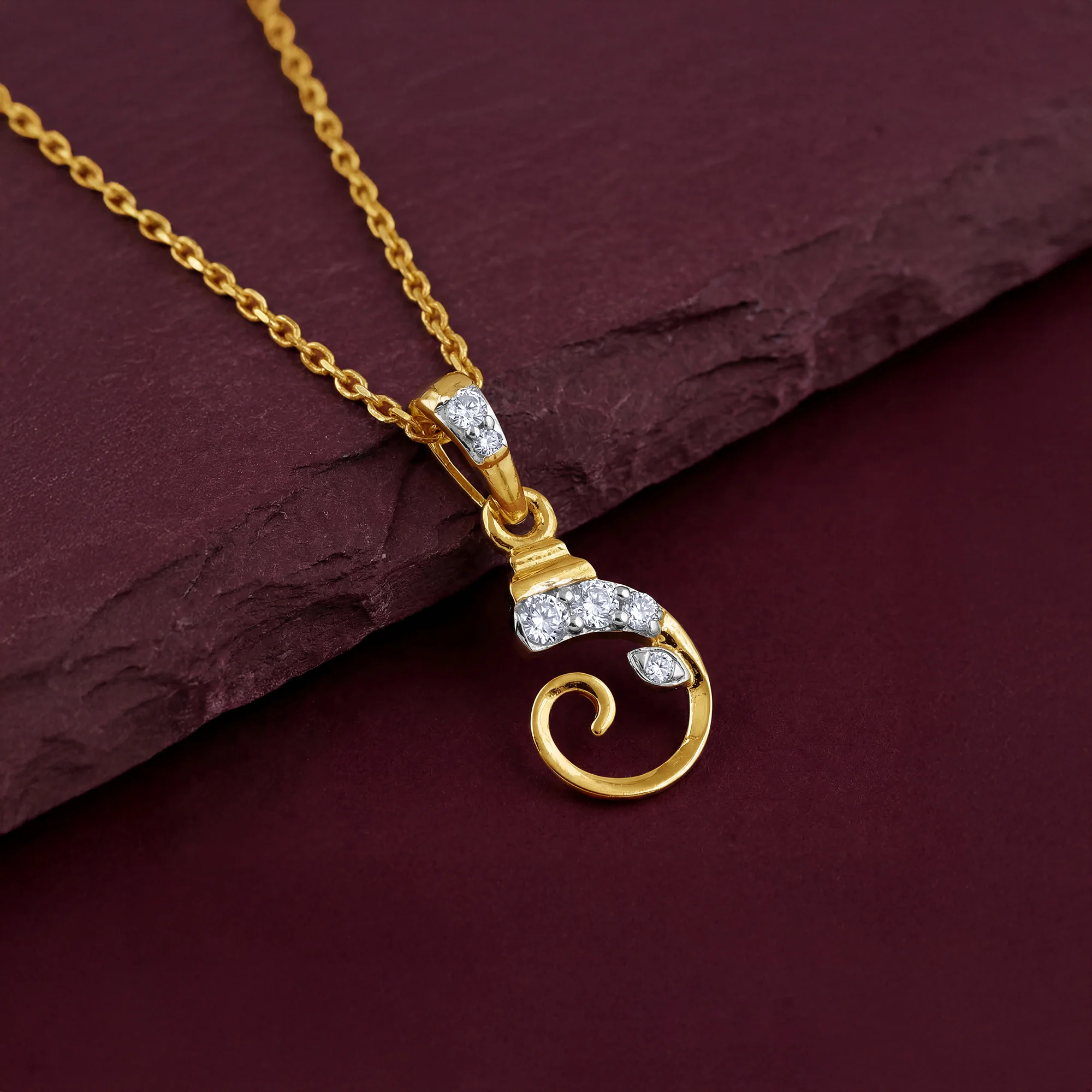 Gold Chaturbhuj Glow Lab Grown Diamond Pendant - Image 2