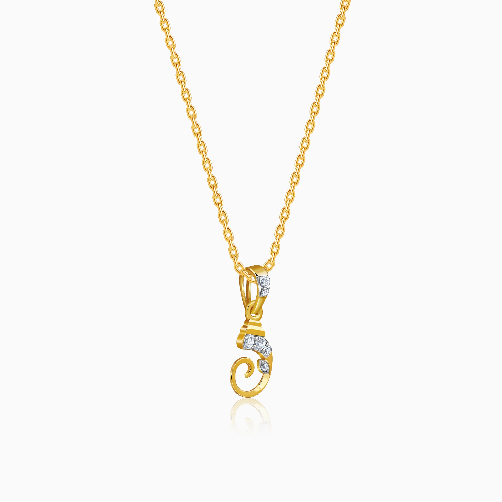 Gold Chaturbhuj Glow Lab Grown Diamond Pendant - Image 4