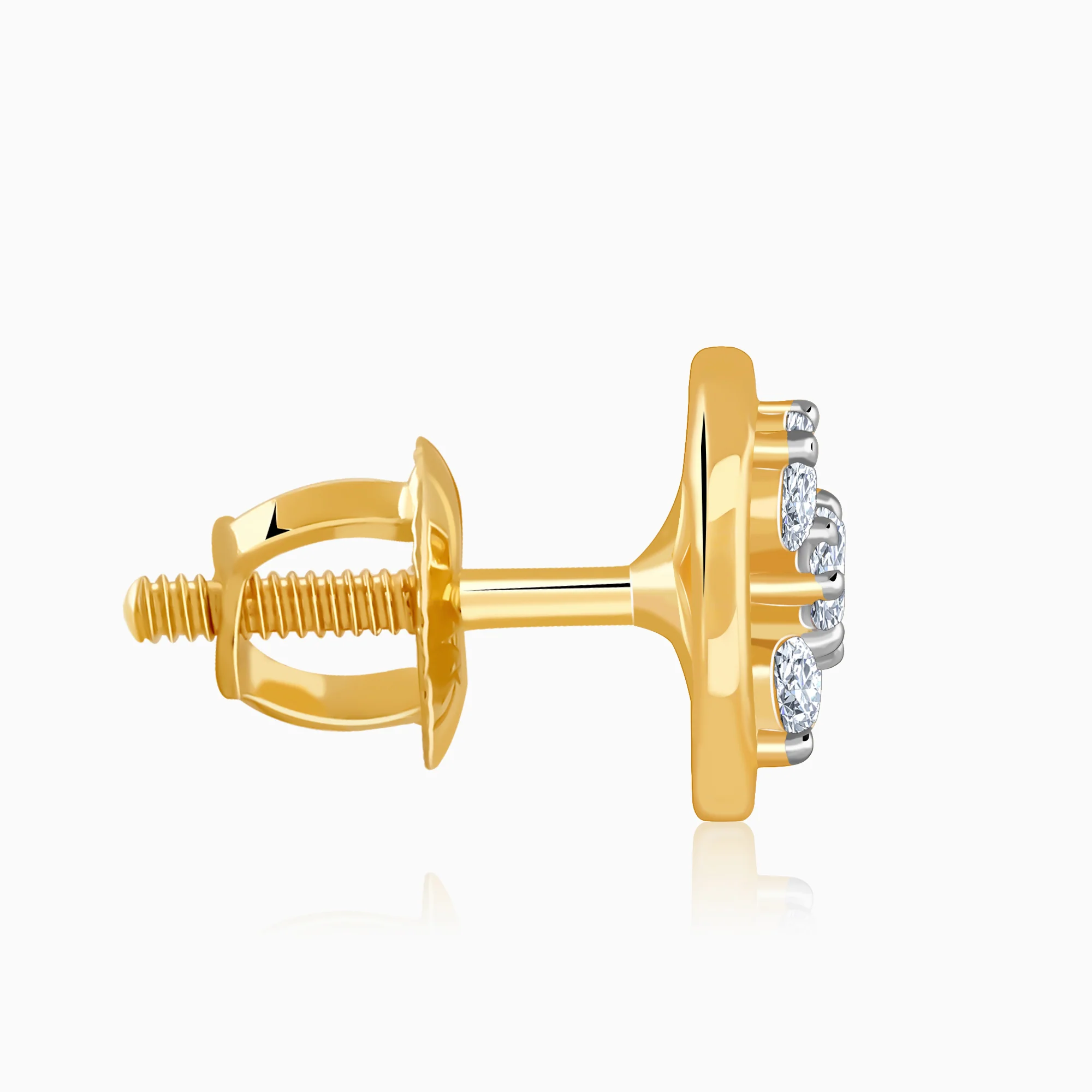 Gold Circle of Cross Lab Grown Diamond Studs - Image 5