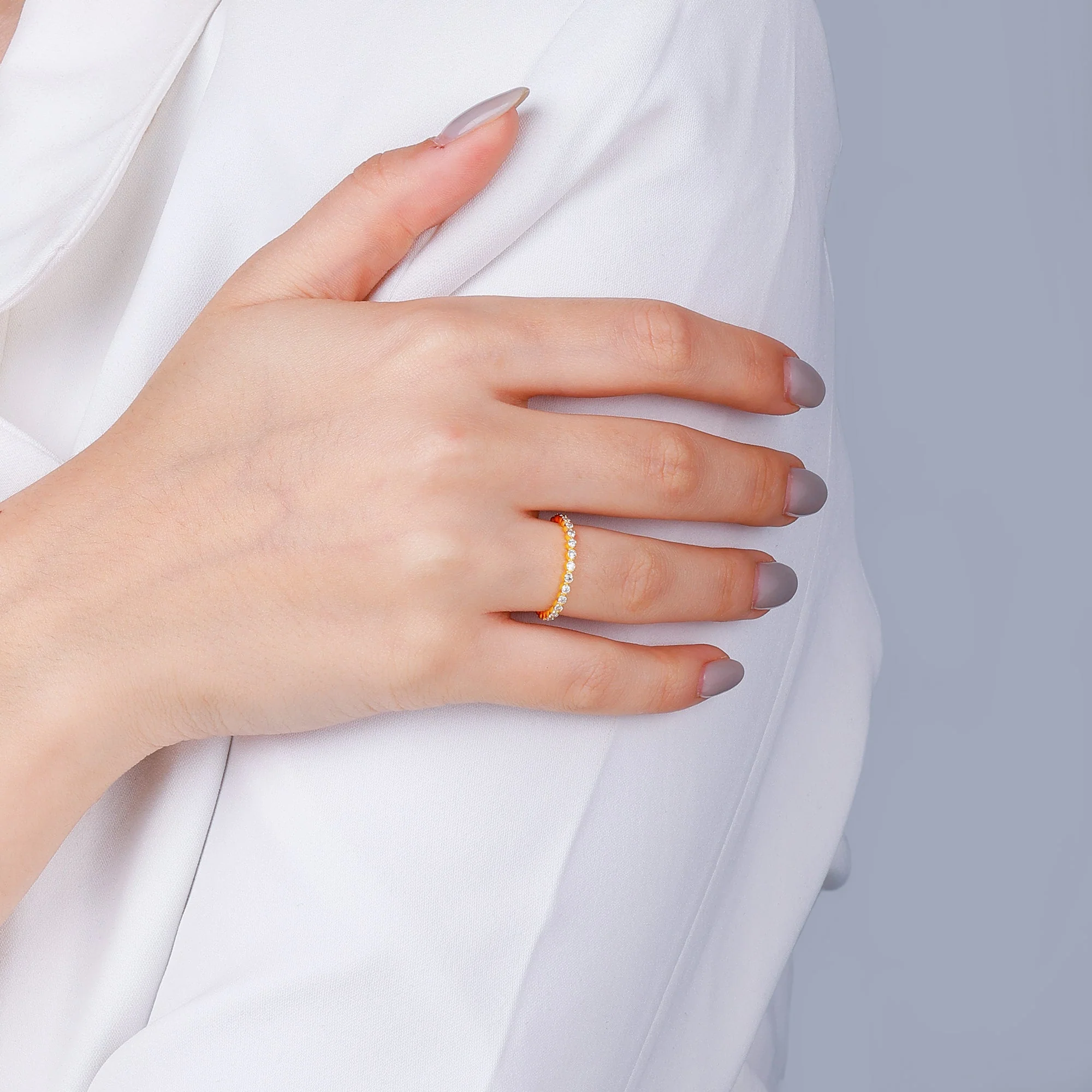 Gold Classic Band Diamond Ring - Image 3