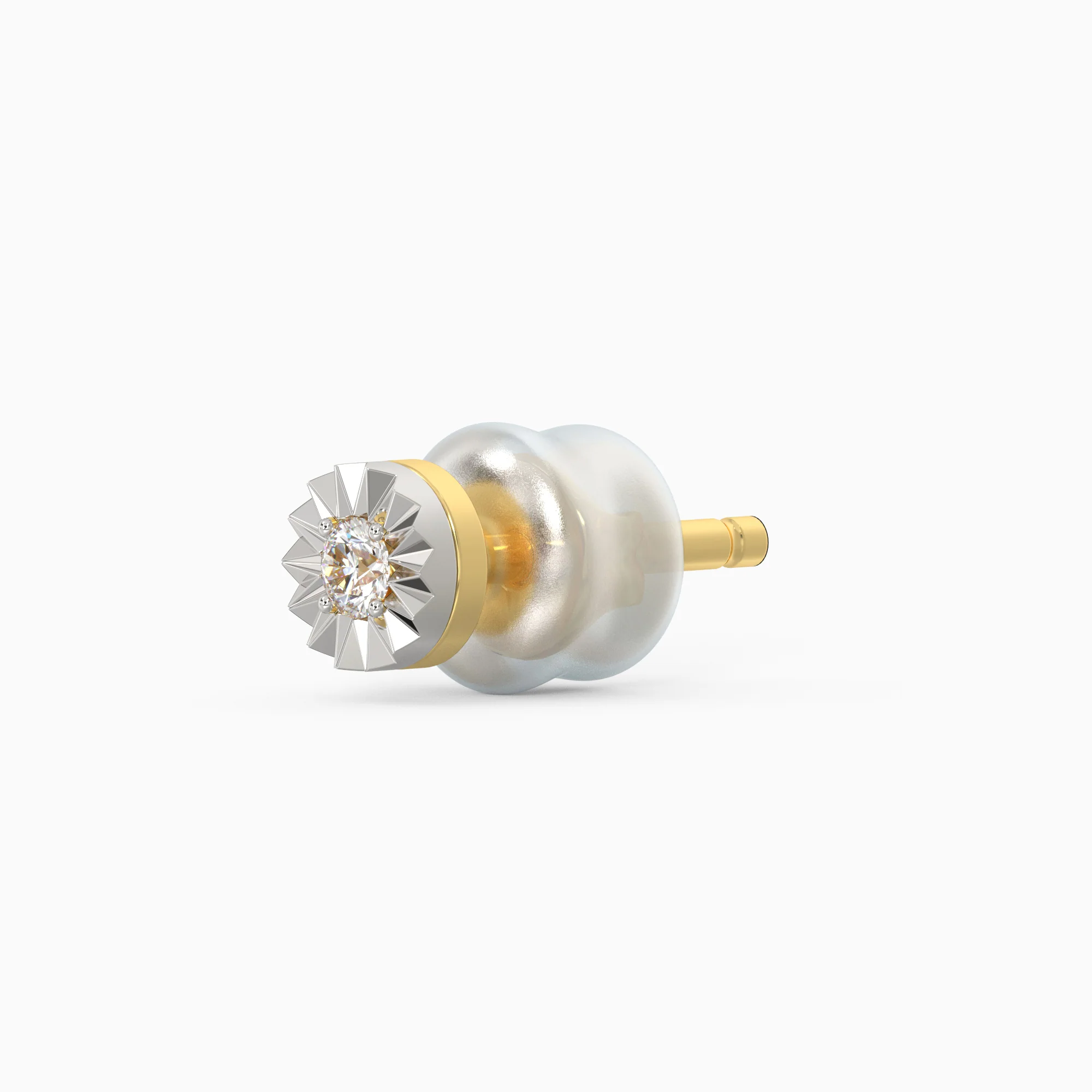 Gold Classic Diamond Stud Earrings - Image 4