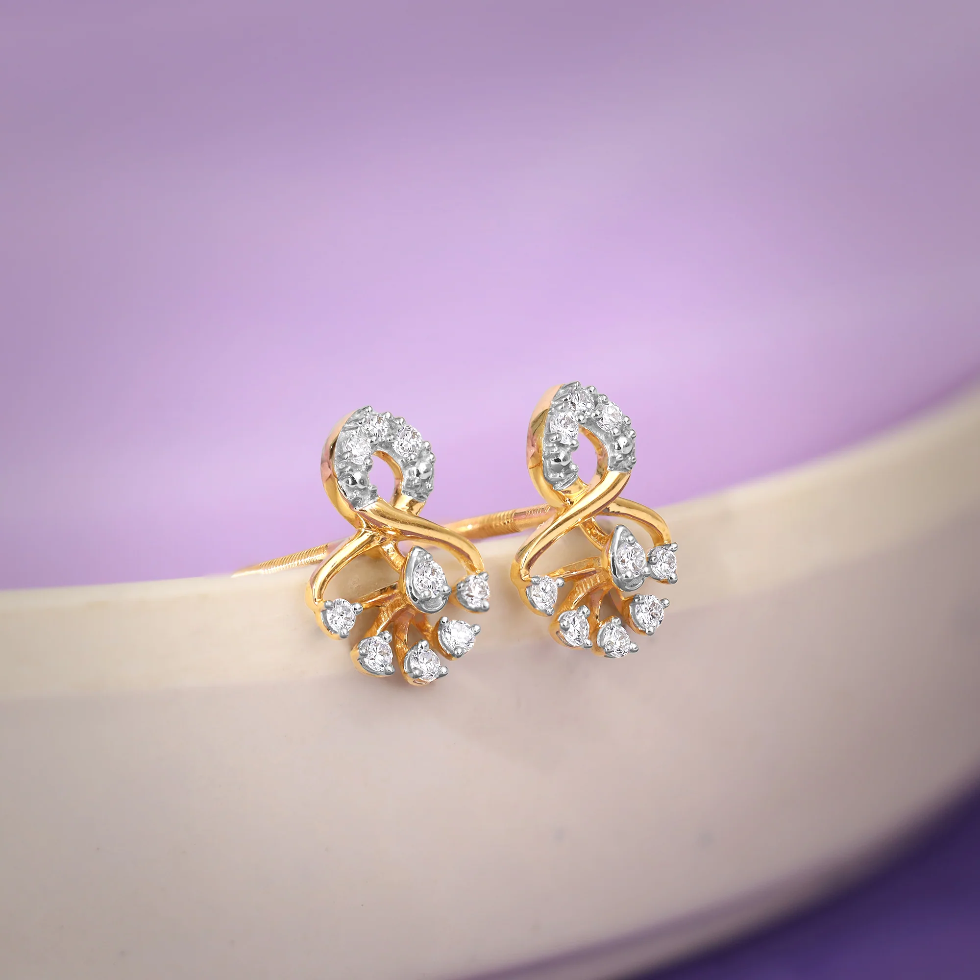 Gold Classic Gleam Lab Grown Diamond Earrings - Image 2