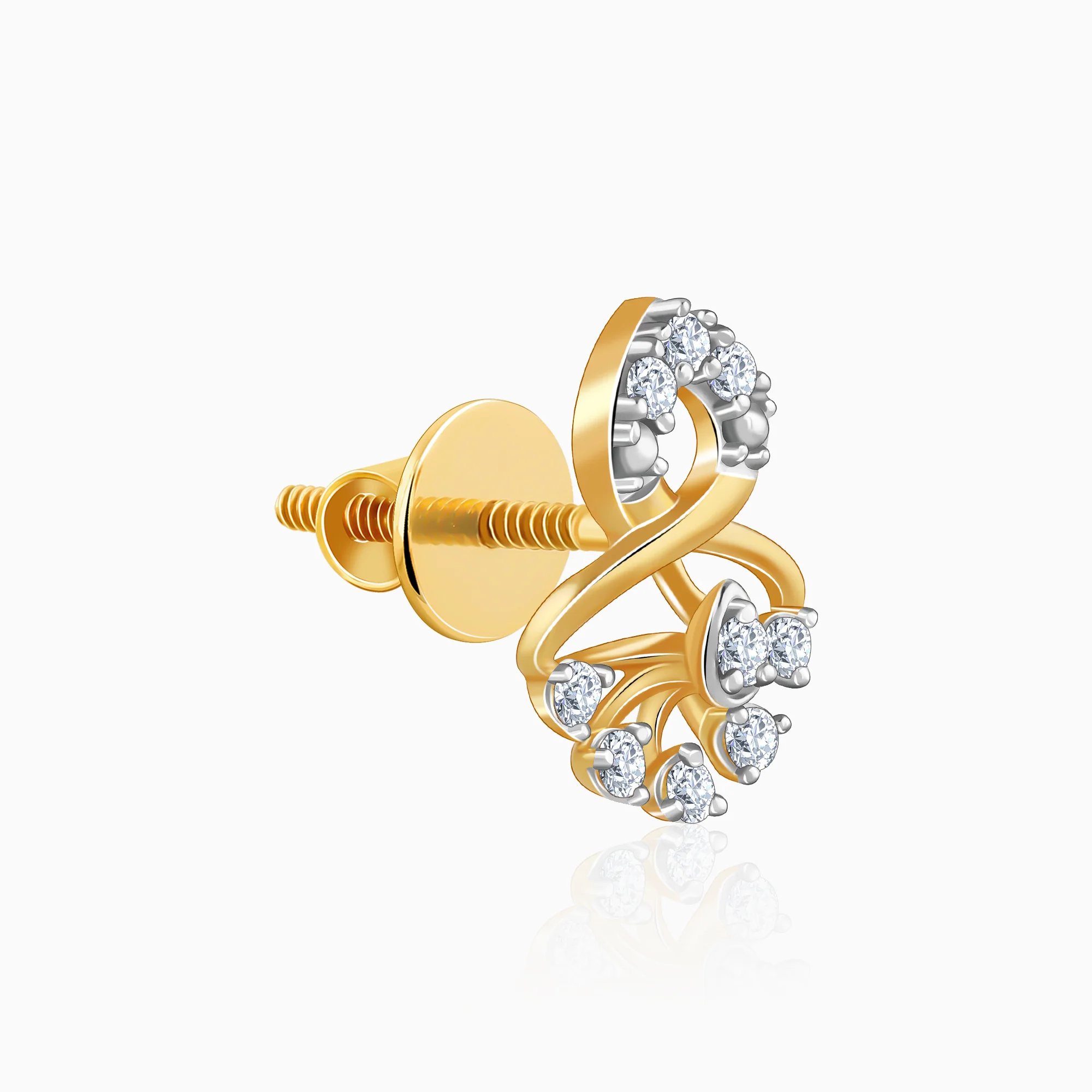 Gold Classic Gleam Lab Grown Diamond Earrings - Image 4