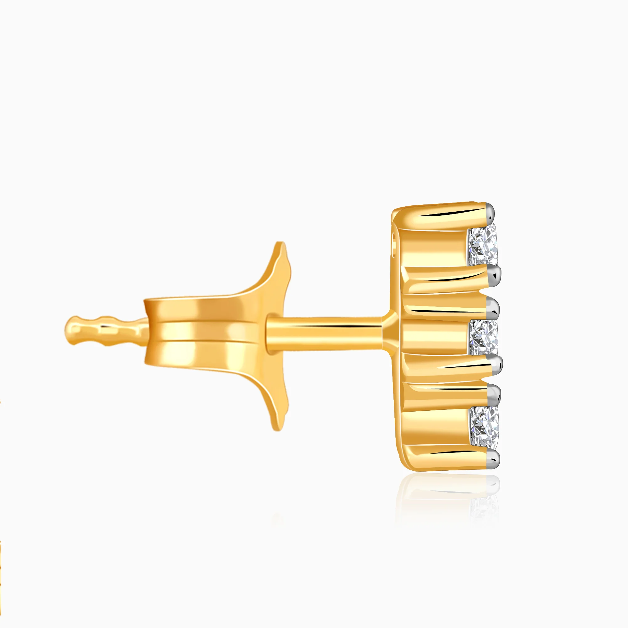 Gold Classic Line Lab Grown Diamond Earrings - Image 5