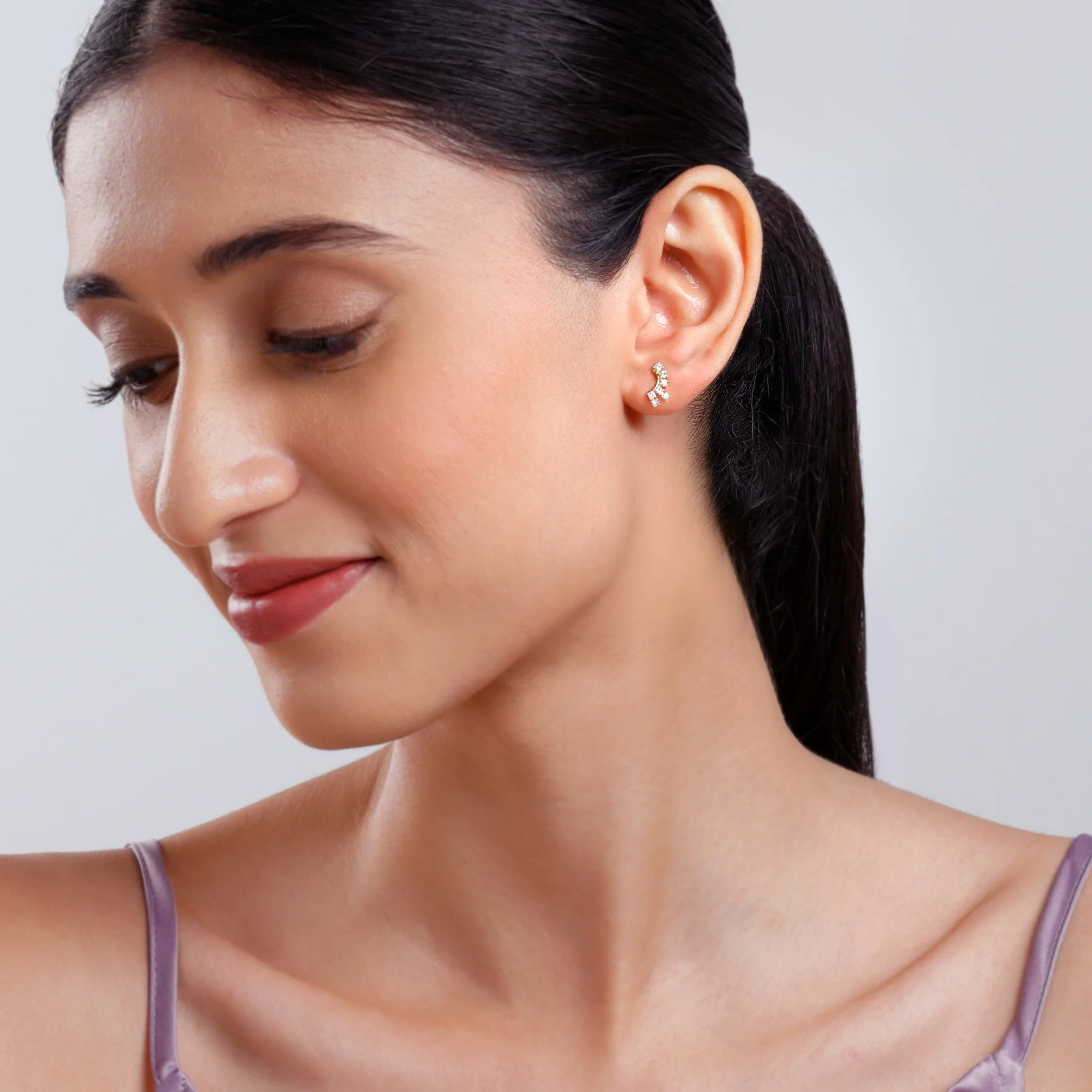 Gold Climber Lab Grown Diamond Studs - Image 3