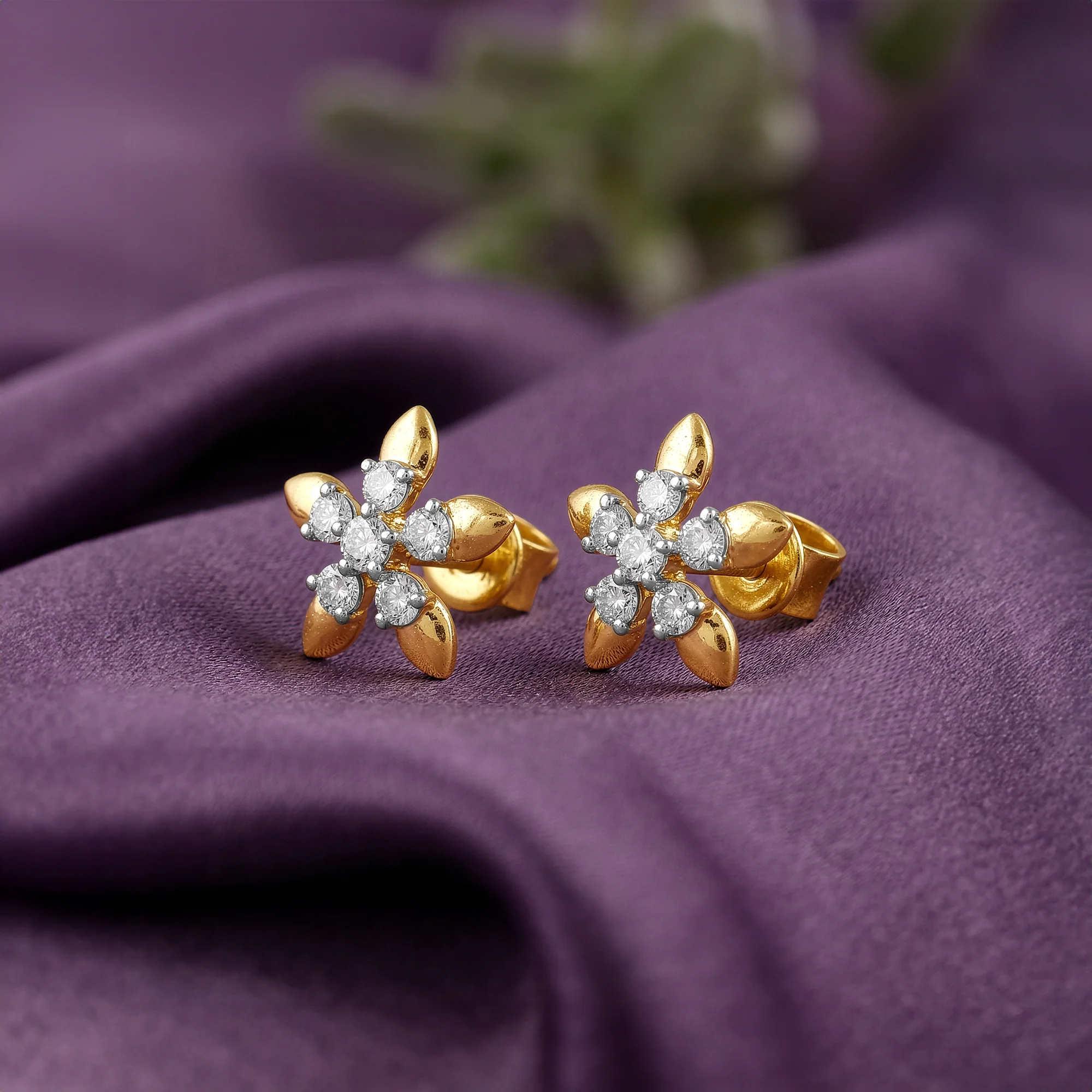 Gold Comet Busters Lab Grown Diamond Earrings - Image 2