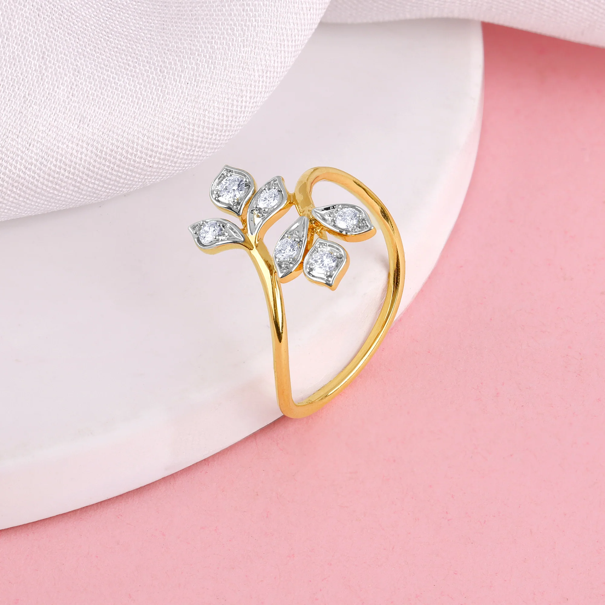 Gold Corolla Lab Grown Diamond Ring - Image 2