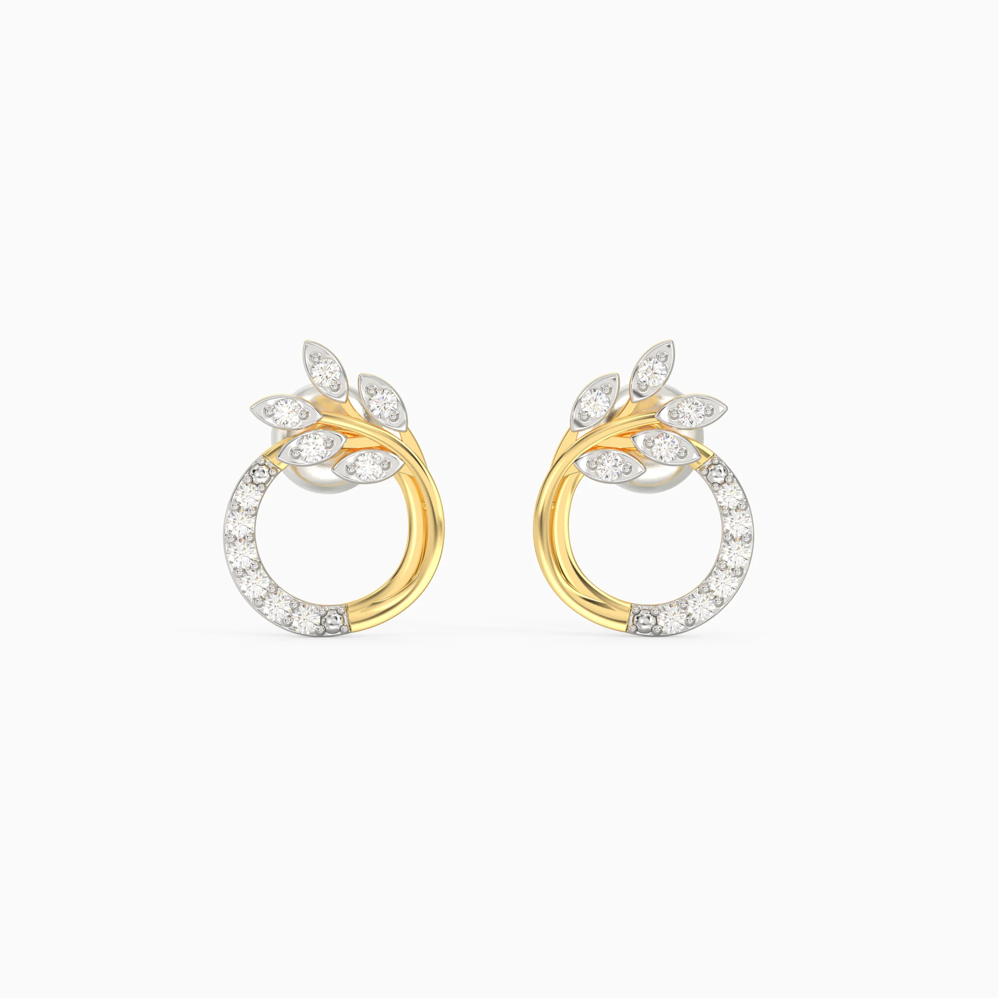 Gold Corsage Diamond Earrings