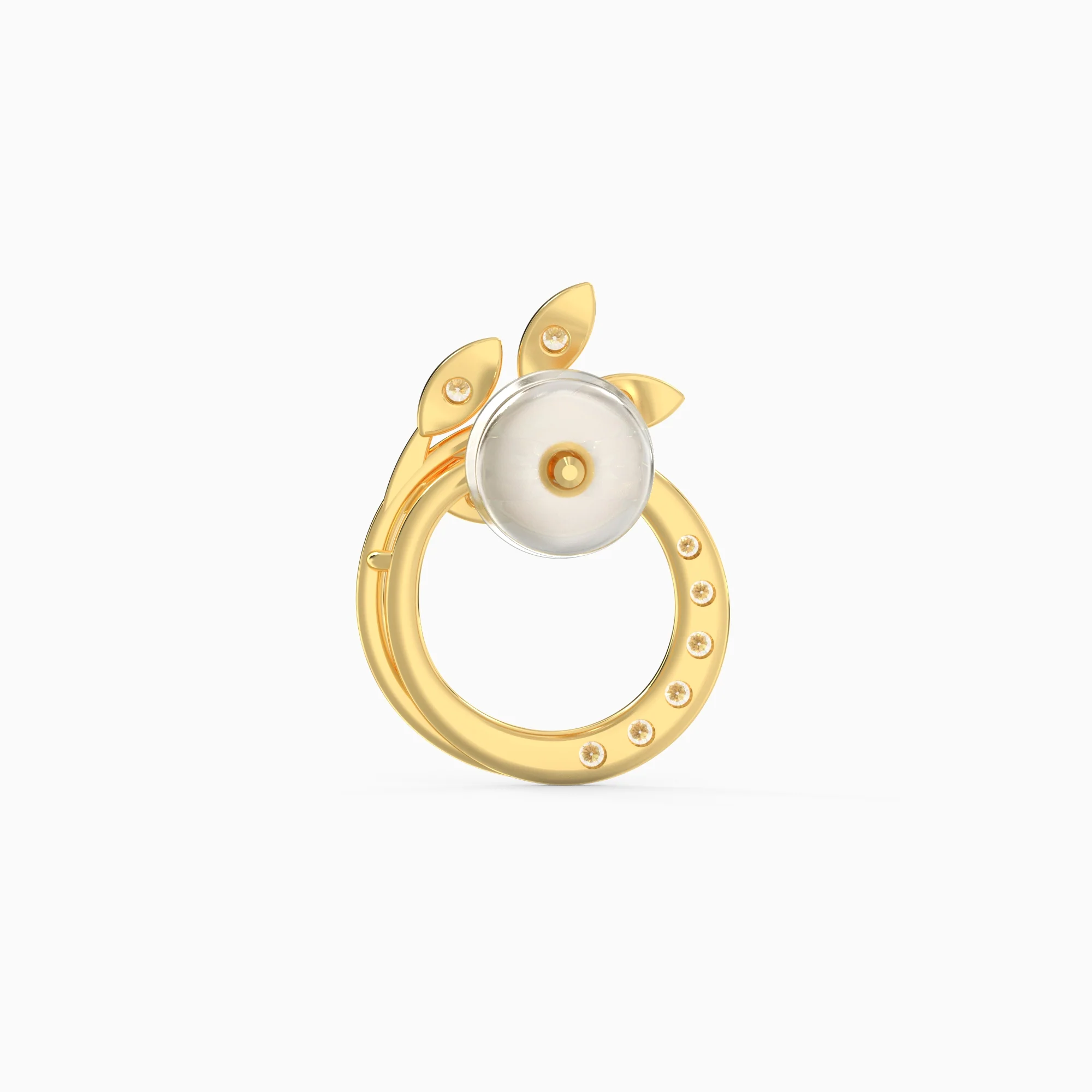 Gold Corsage Diamond Earrings - Image 6