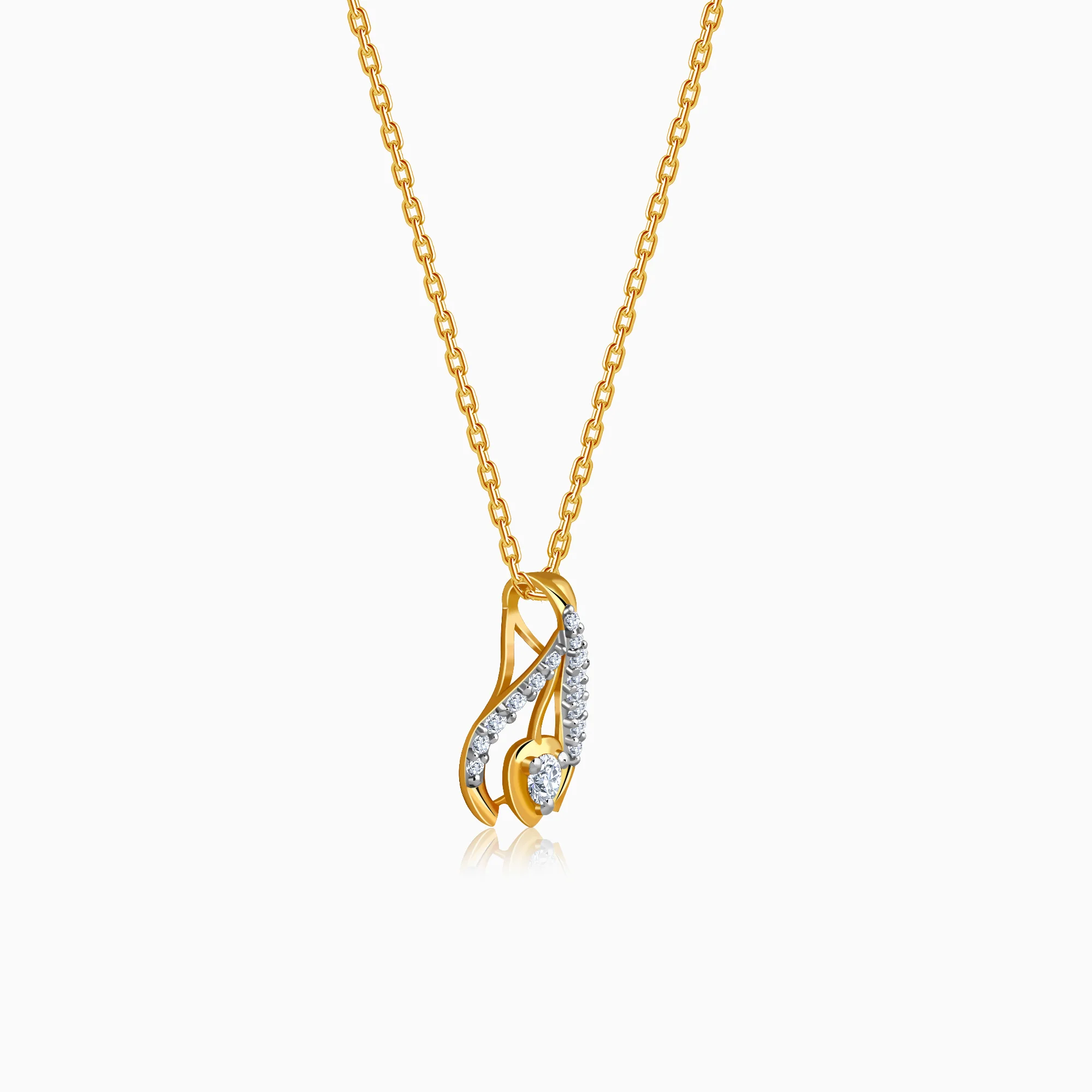 Gold Crocus Love Lab Grown Diamond Pendant - Image 4