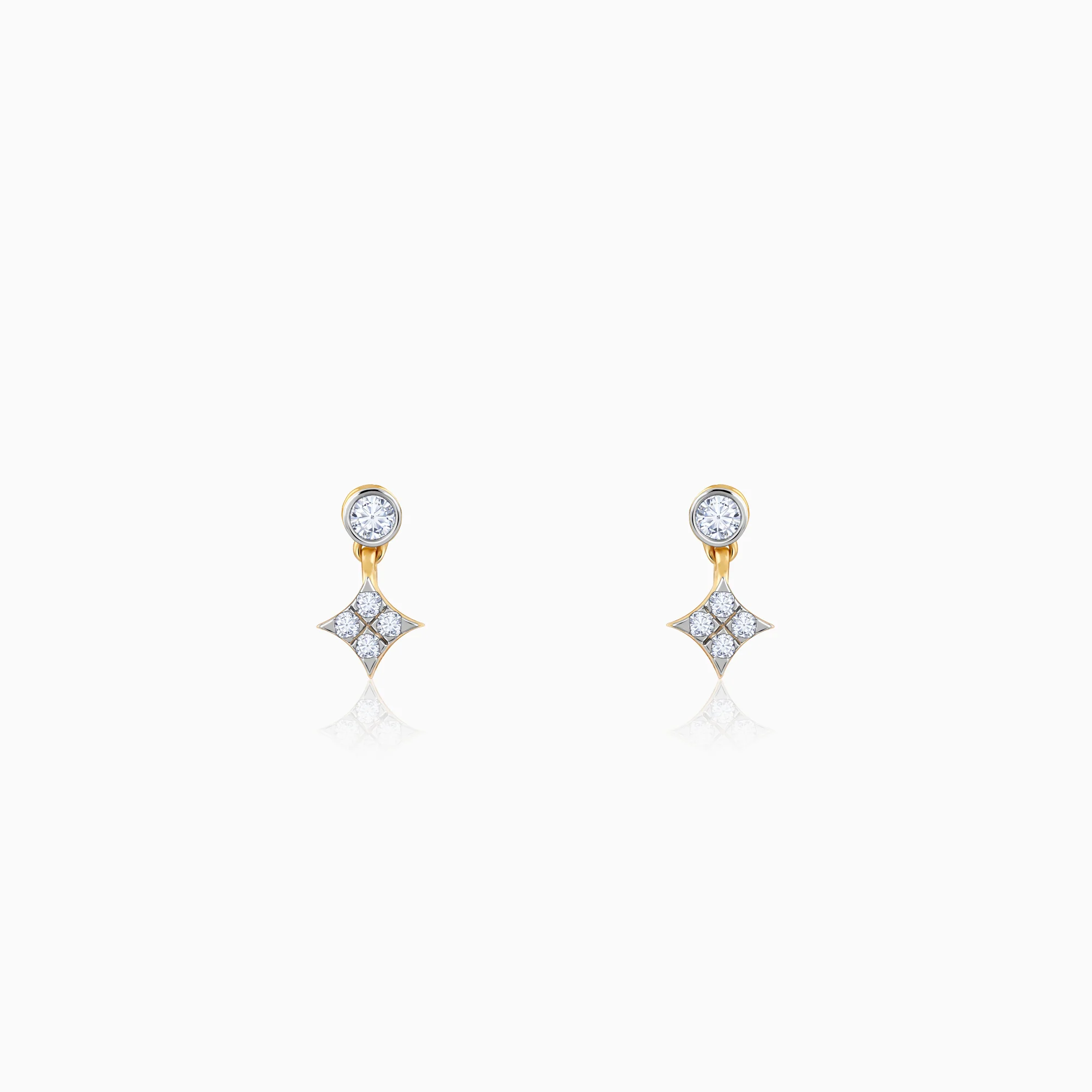 Gold Cubic Glow Diamond Earrings