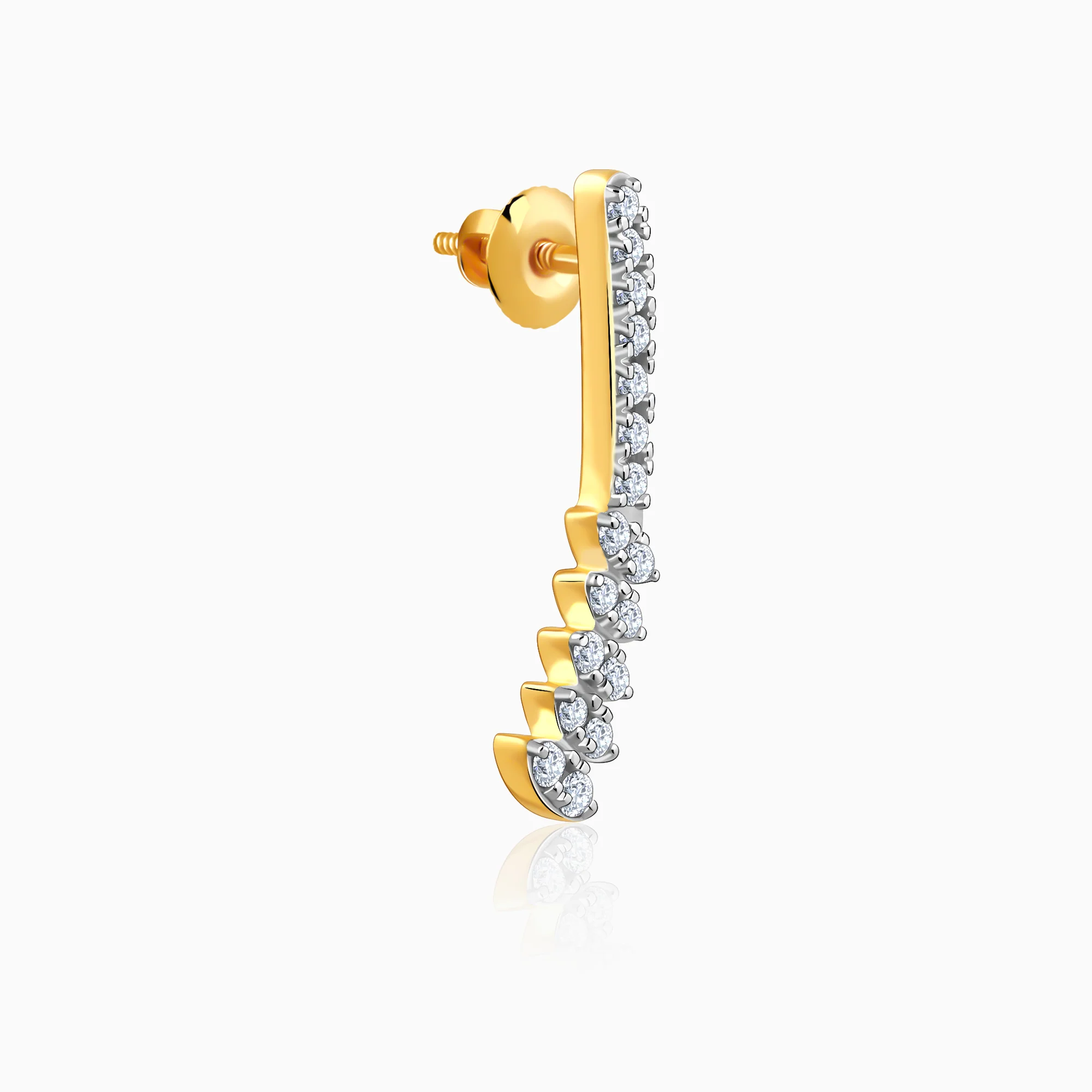 Gold Curve Lab Grown Diamond Earrings - Image 4