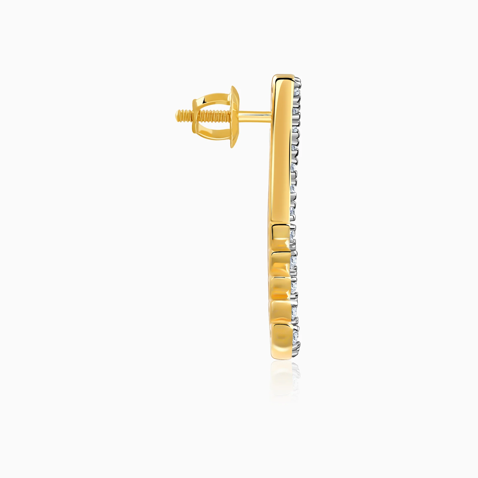 Gold Curve Lab Grown Diamond Earrings - Image 5