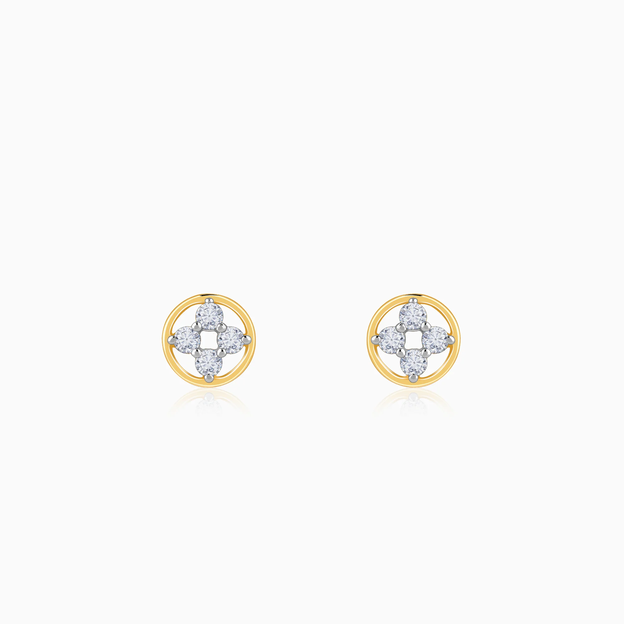Gold Cute Lab Grown Diamond Stud Earrings