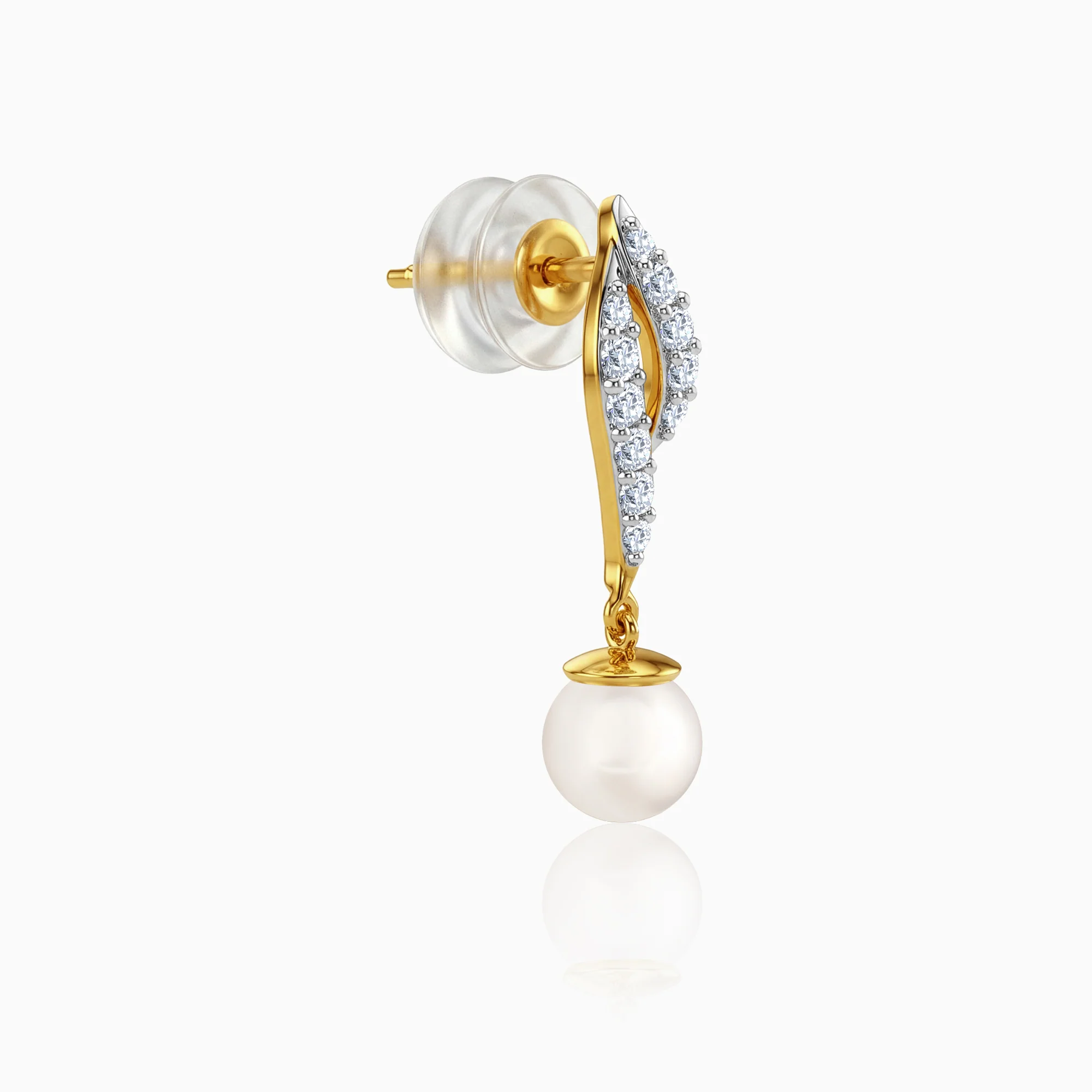 Gold Dalga Lab Grown Diamond Earrings - Image 4