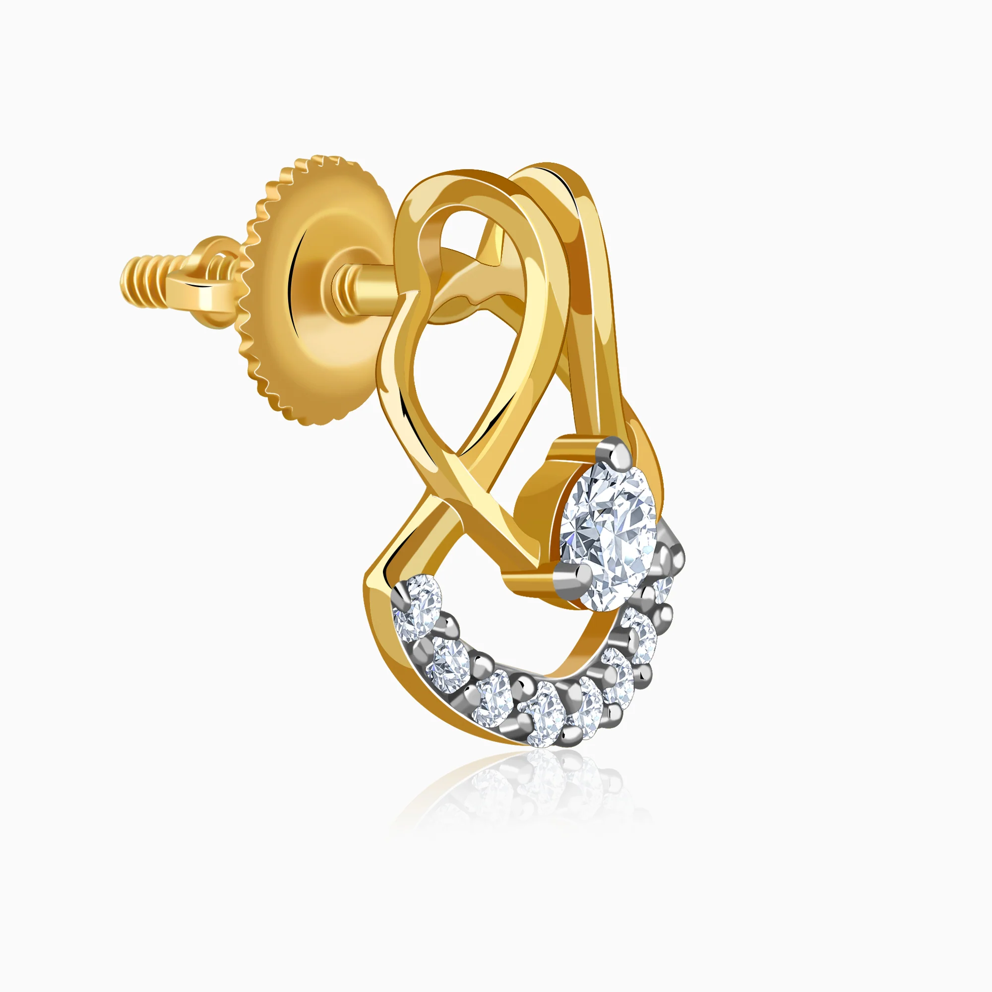 Gold Dancing Grace Lab Grown Diamond Earrings - Image 4