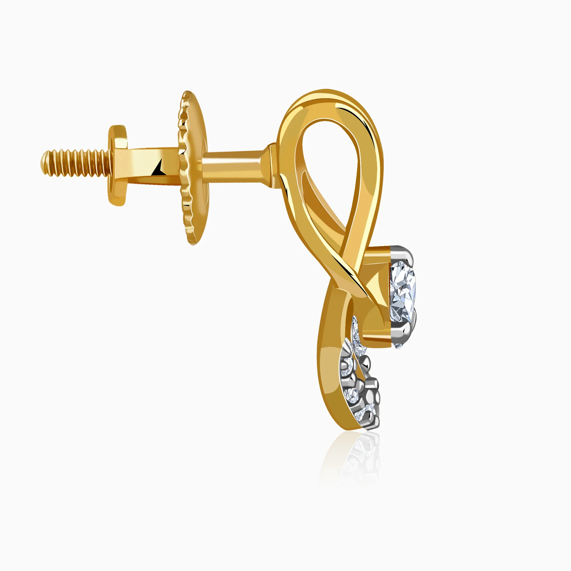 Gold Dancing Grace Lab Grown Diamond Earrings - Image 5