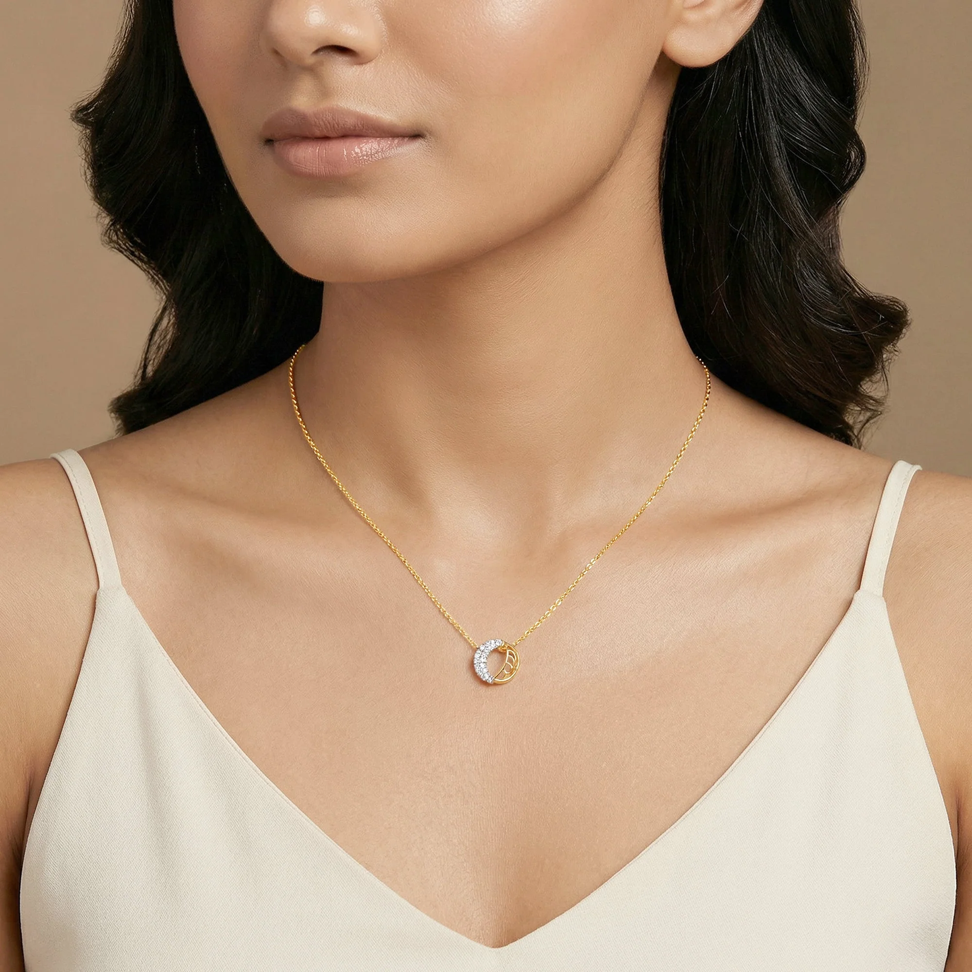 Gold Delphine Lab Grown Diamond Pendant - Image 3