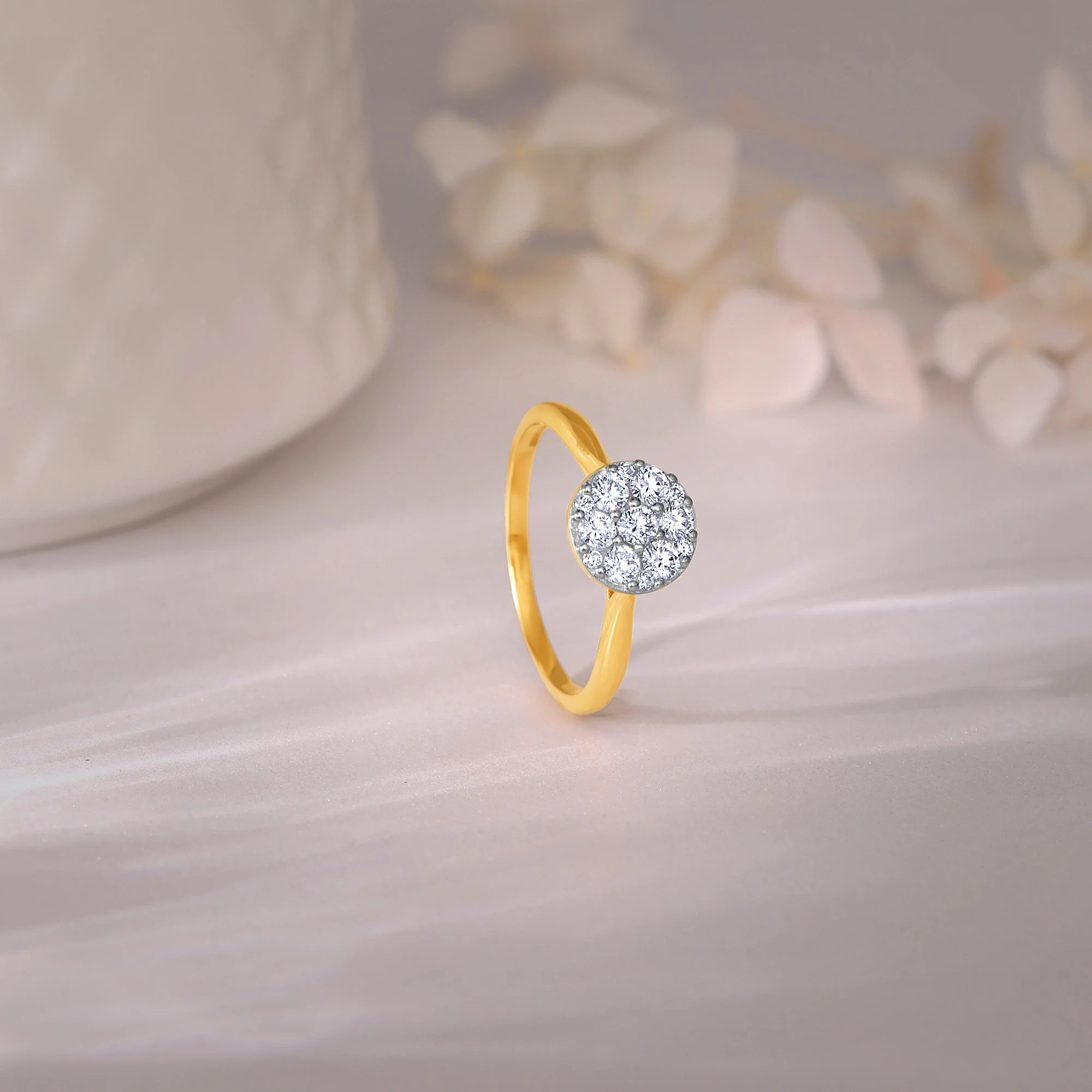 Gold Dew Drop Diamond Ring - Image 2