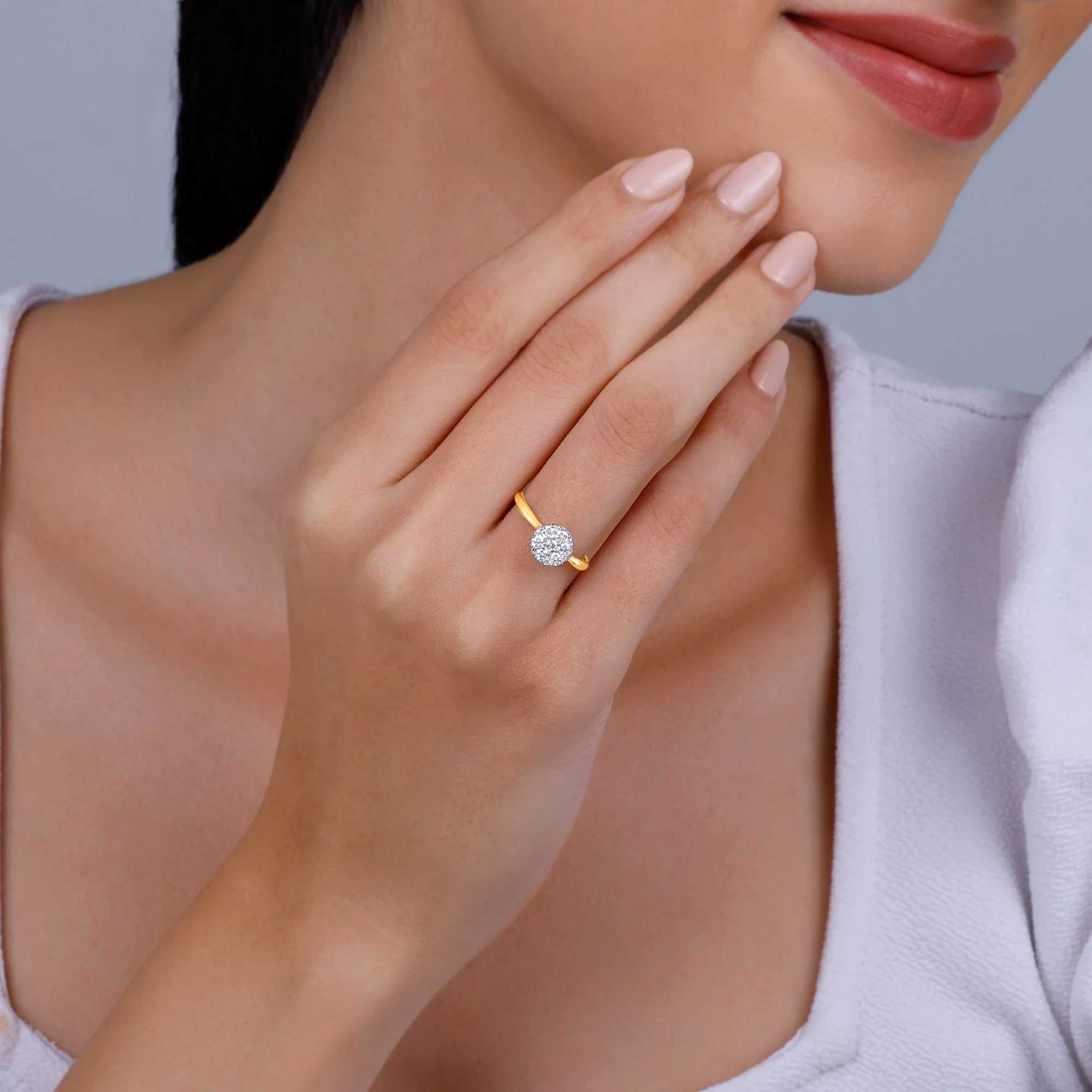 Gold Dew Drop Diamond Ring - Image 3