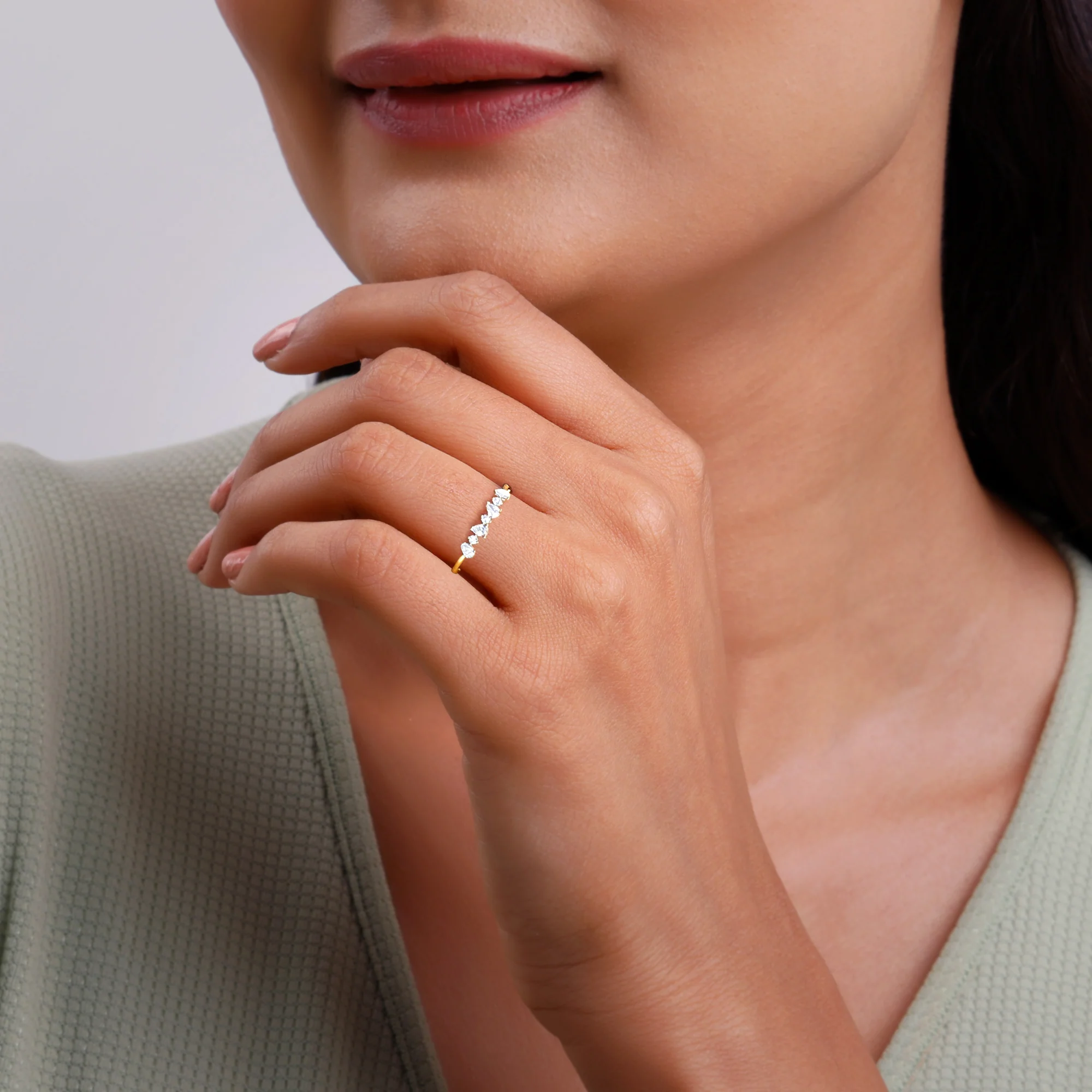 Gold Dew Shine Lab Grown Diamond Ring - Image 3