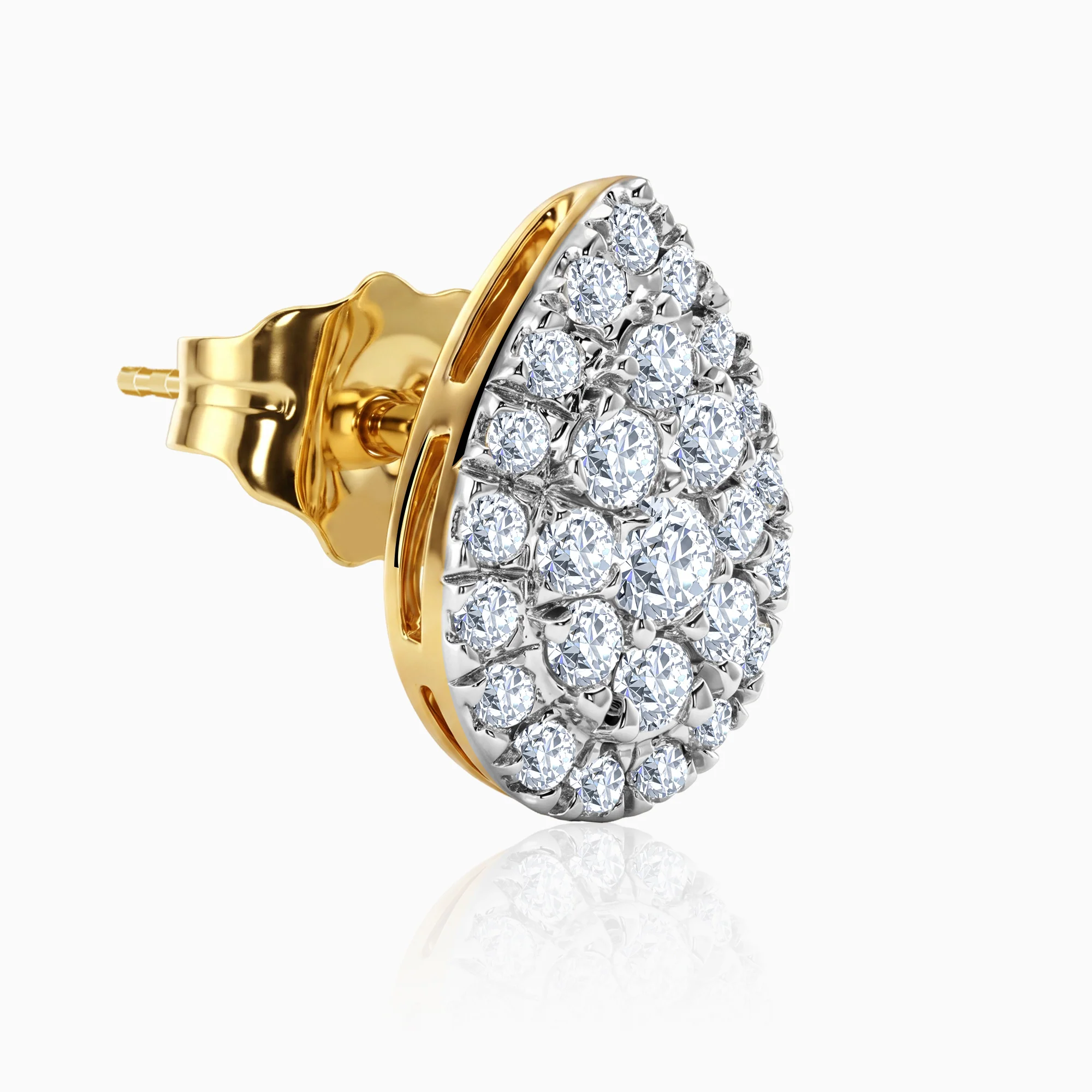 Gold Drape Lab Grown Diamond Earrings - Image 4