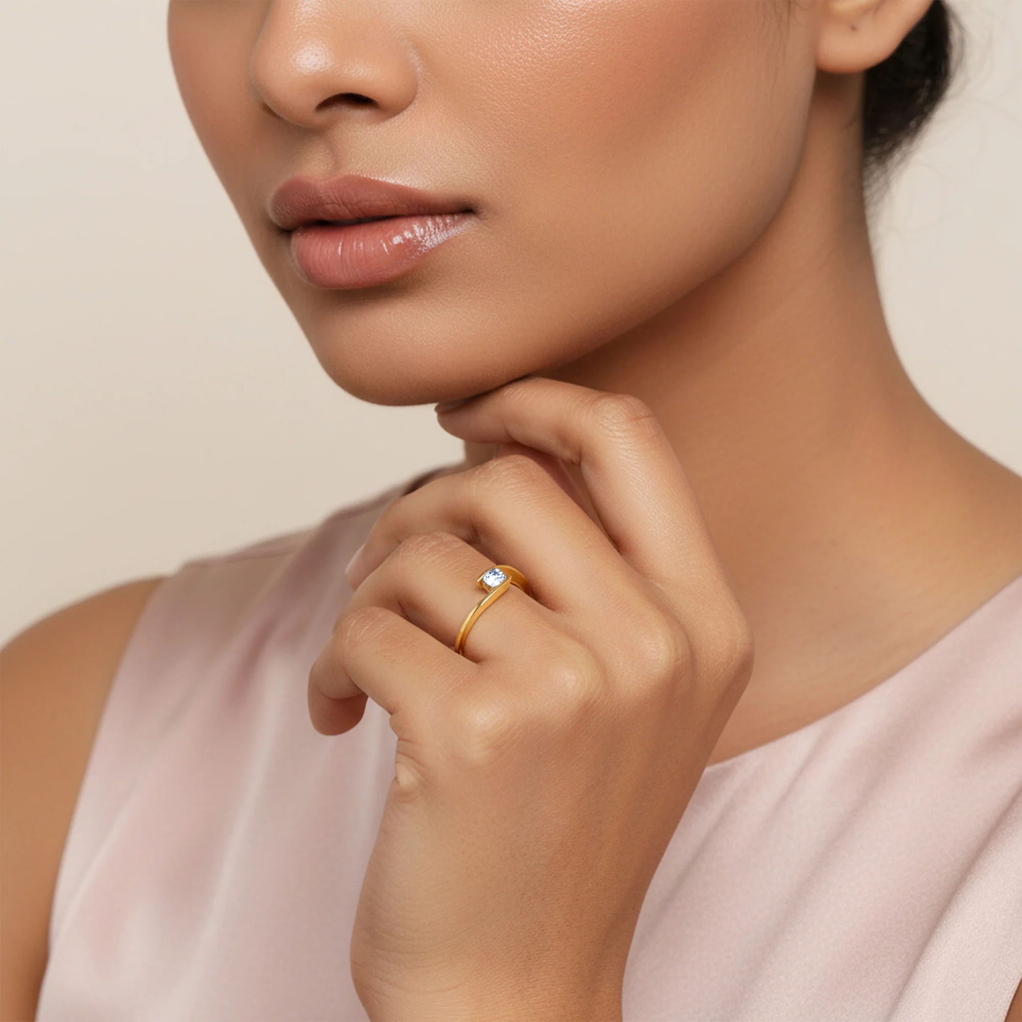 Gold Echo Lab Grown Diamond Ring - Image 3