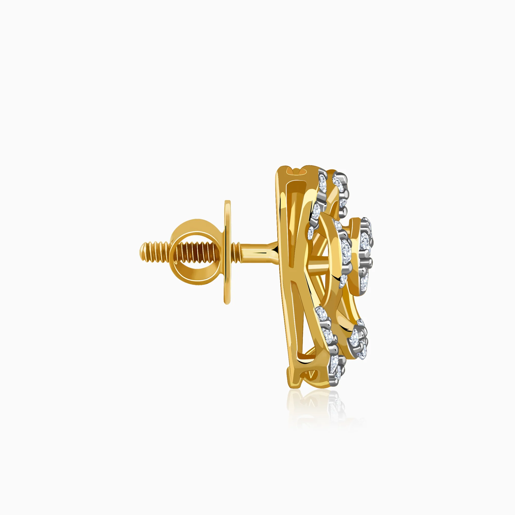 Gold Elan Clover Lab Grown Diamond Earrings - Image 5