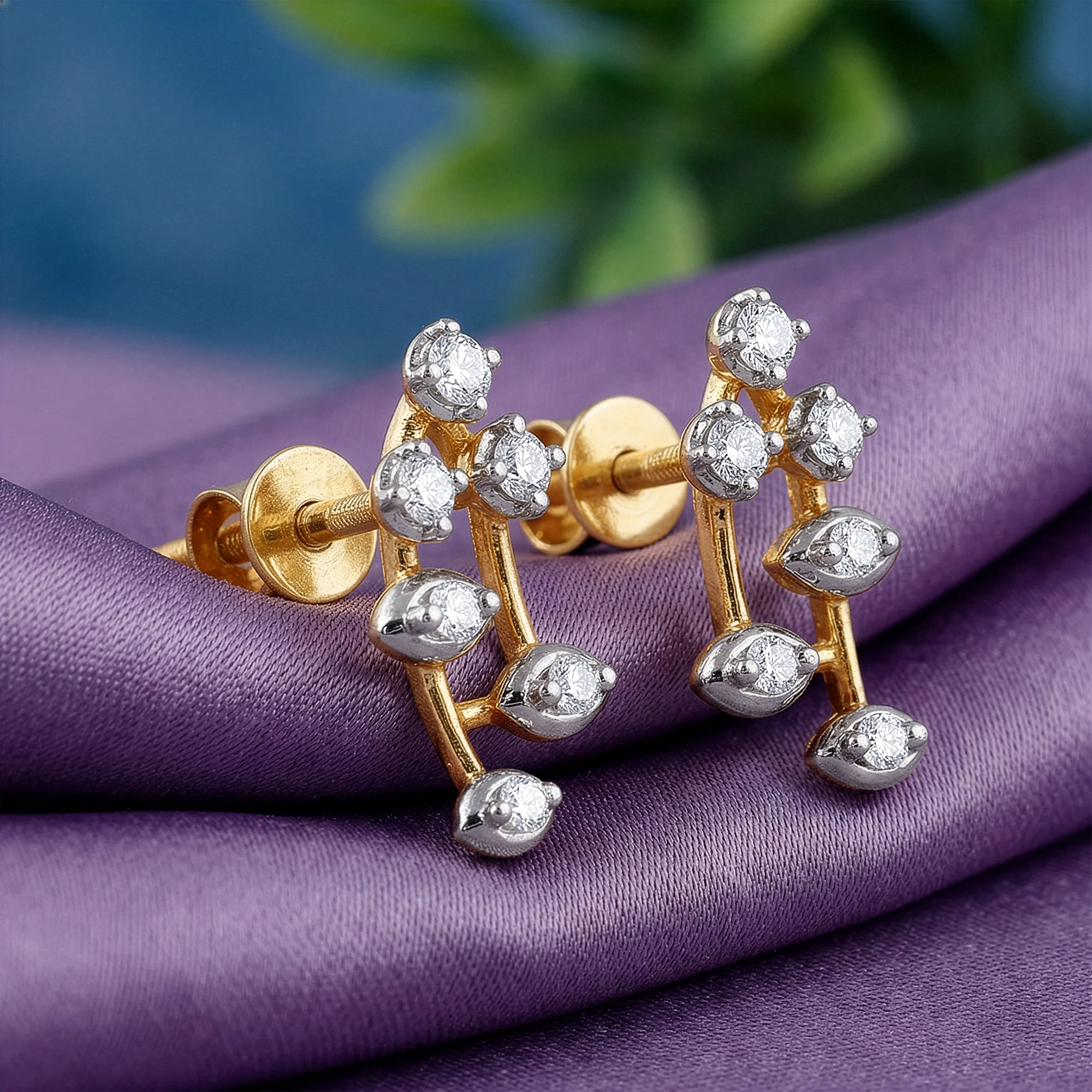 Gold Elera Lab Grown Diamond Earrings - Image 2