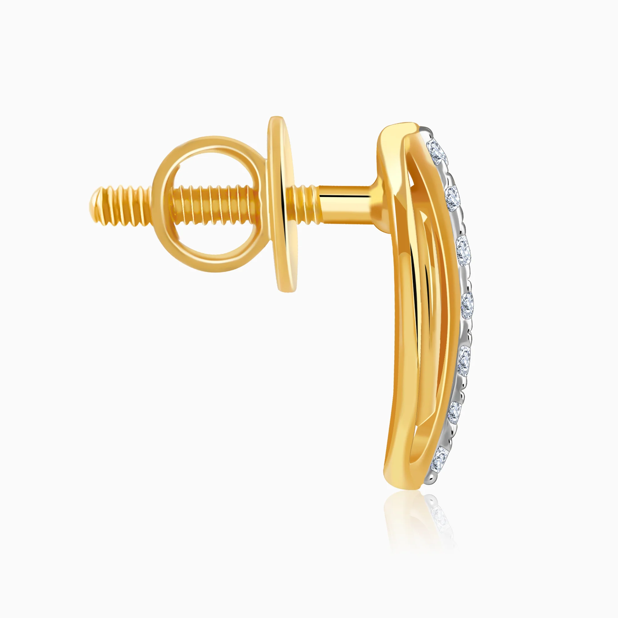 Gold Ellipse Glow Lab Grown Diamond Earrings - Image 5