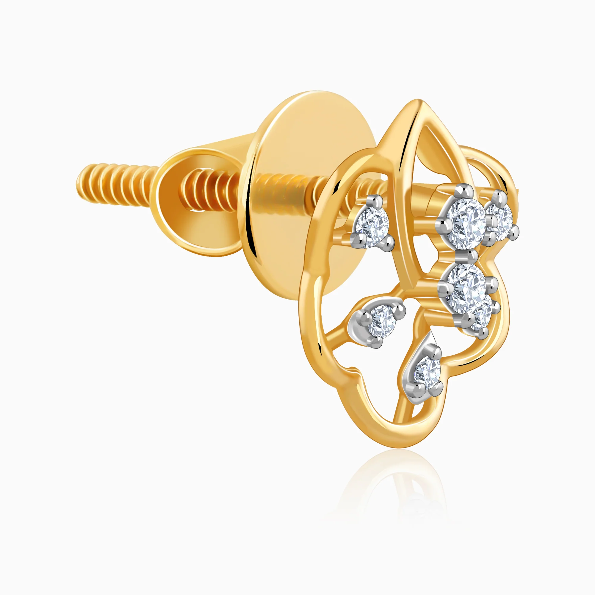 Gold Elvara Lab Grown Diamonds Stud Earrings - Image 4