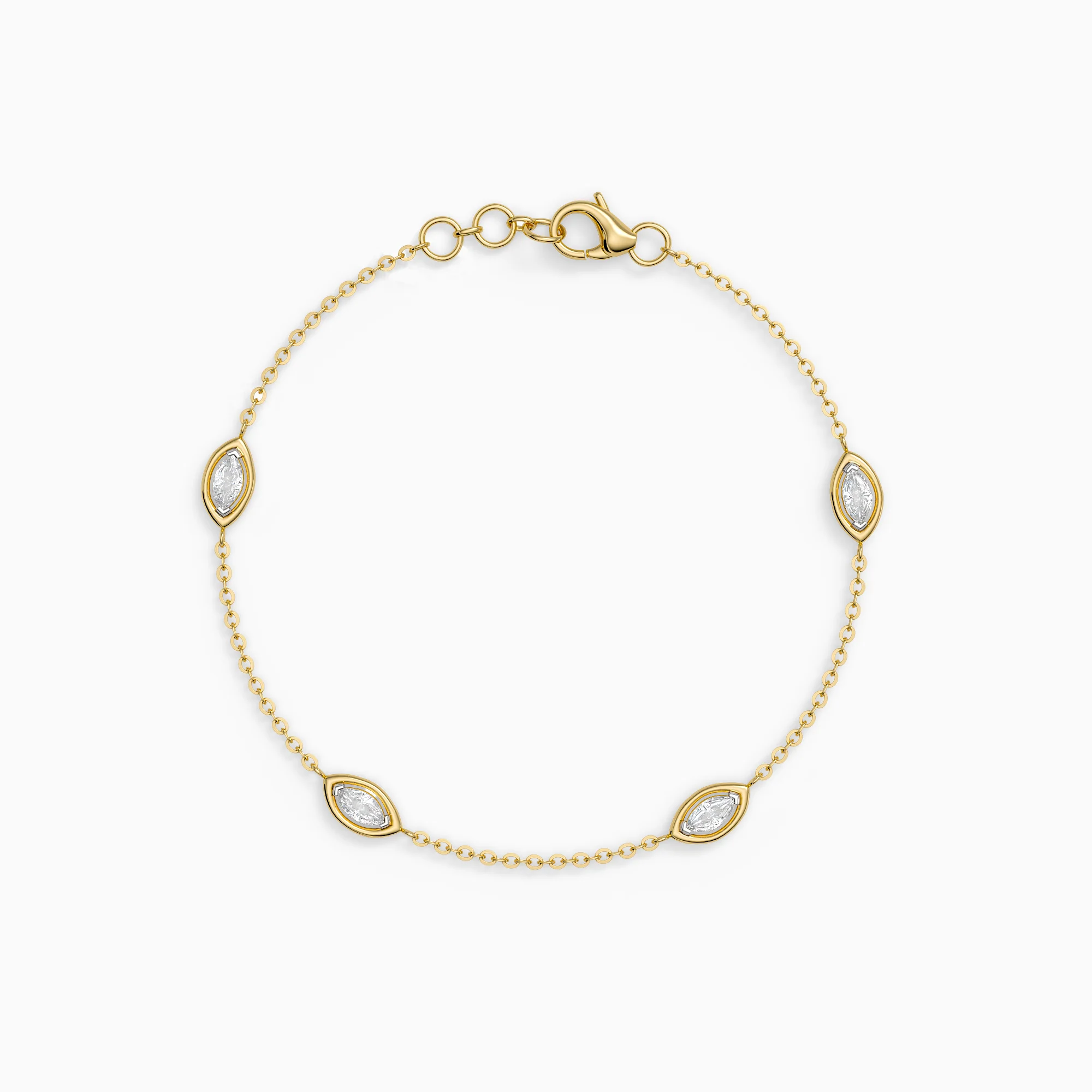 Gold Encircled Glow Lab Grown Diamond Bracelet