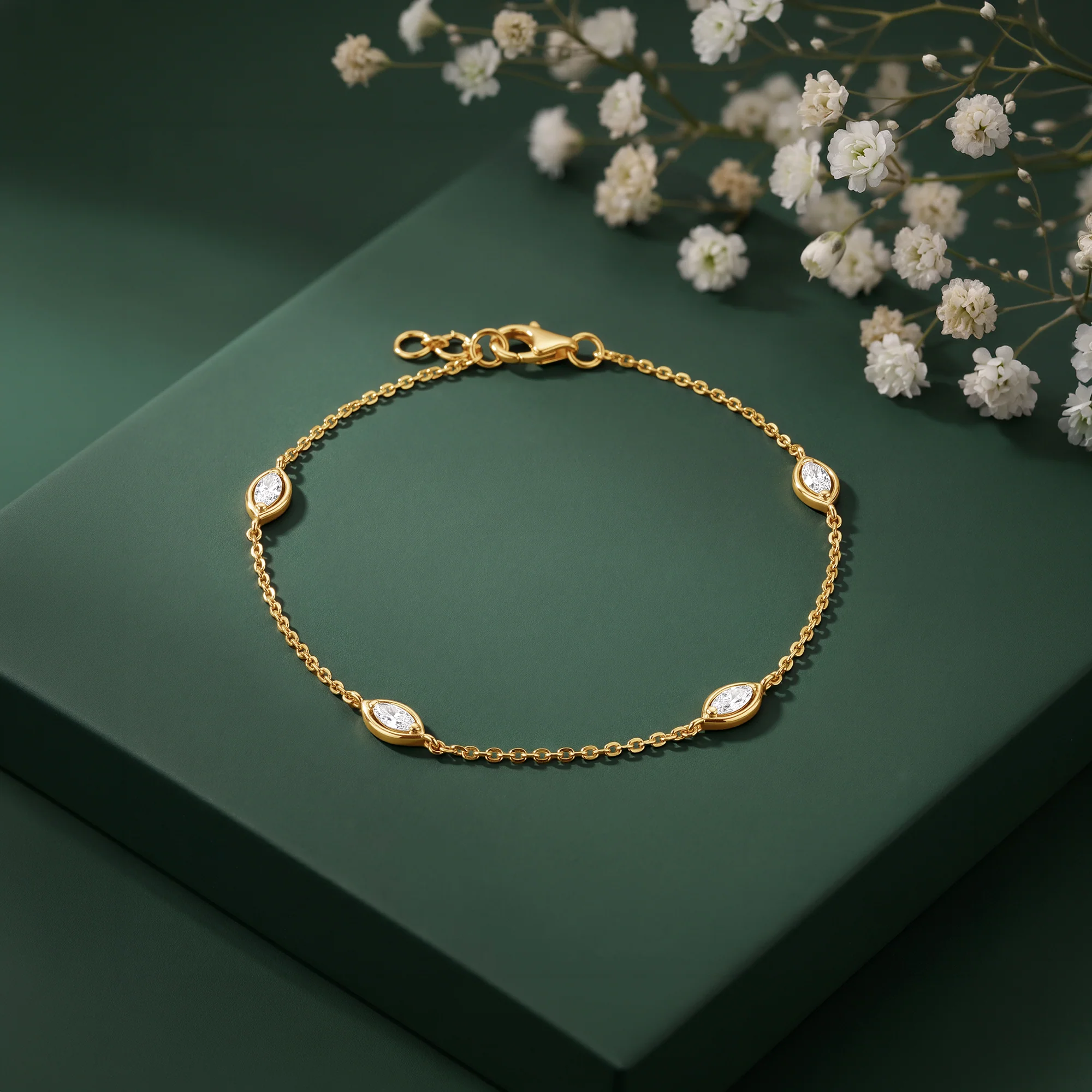 Gold Encircled Glow Lab Grown Diamond Bracelet - Image 2