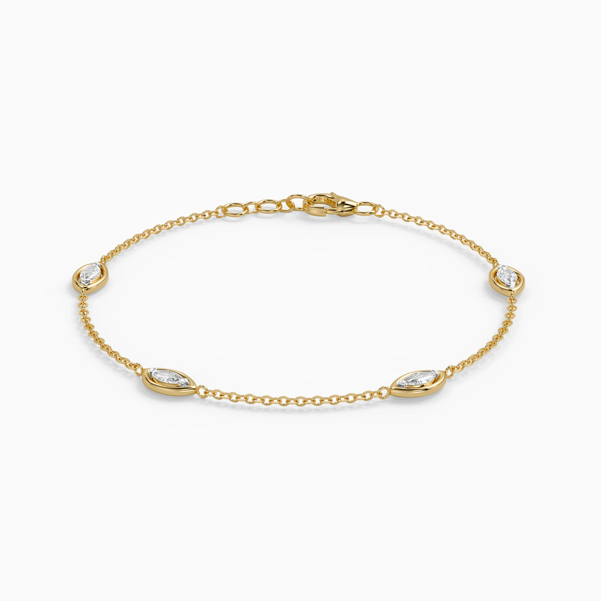 Gold Encircled Glow Lab Grown Diamond Bracelet - Image 4