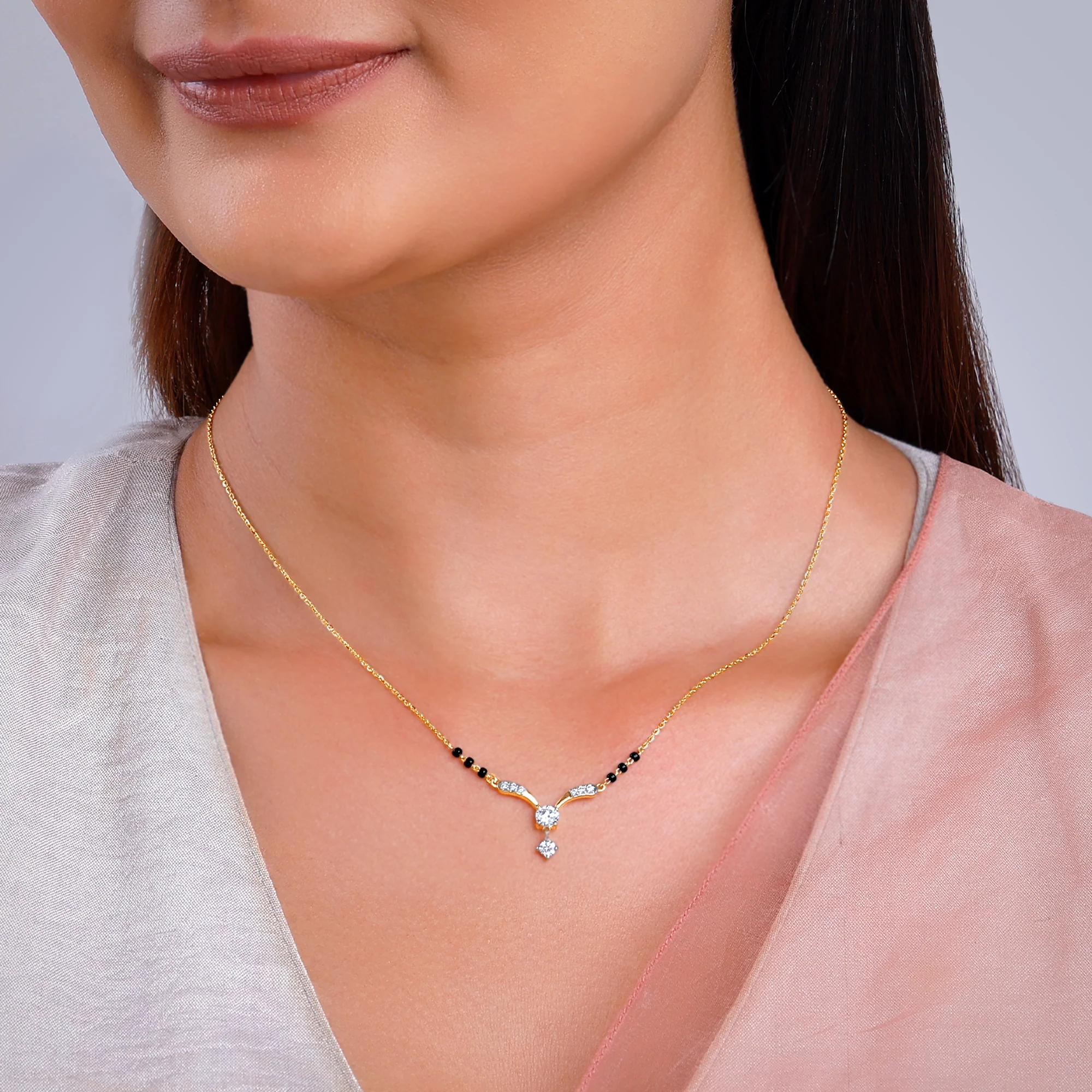Gold Endless Grace Lab Grown Diamond Mangalsutra - Image 3