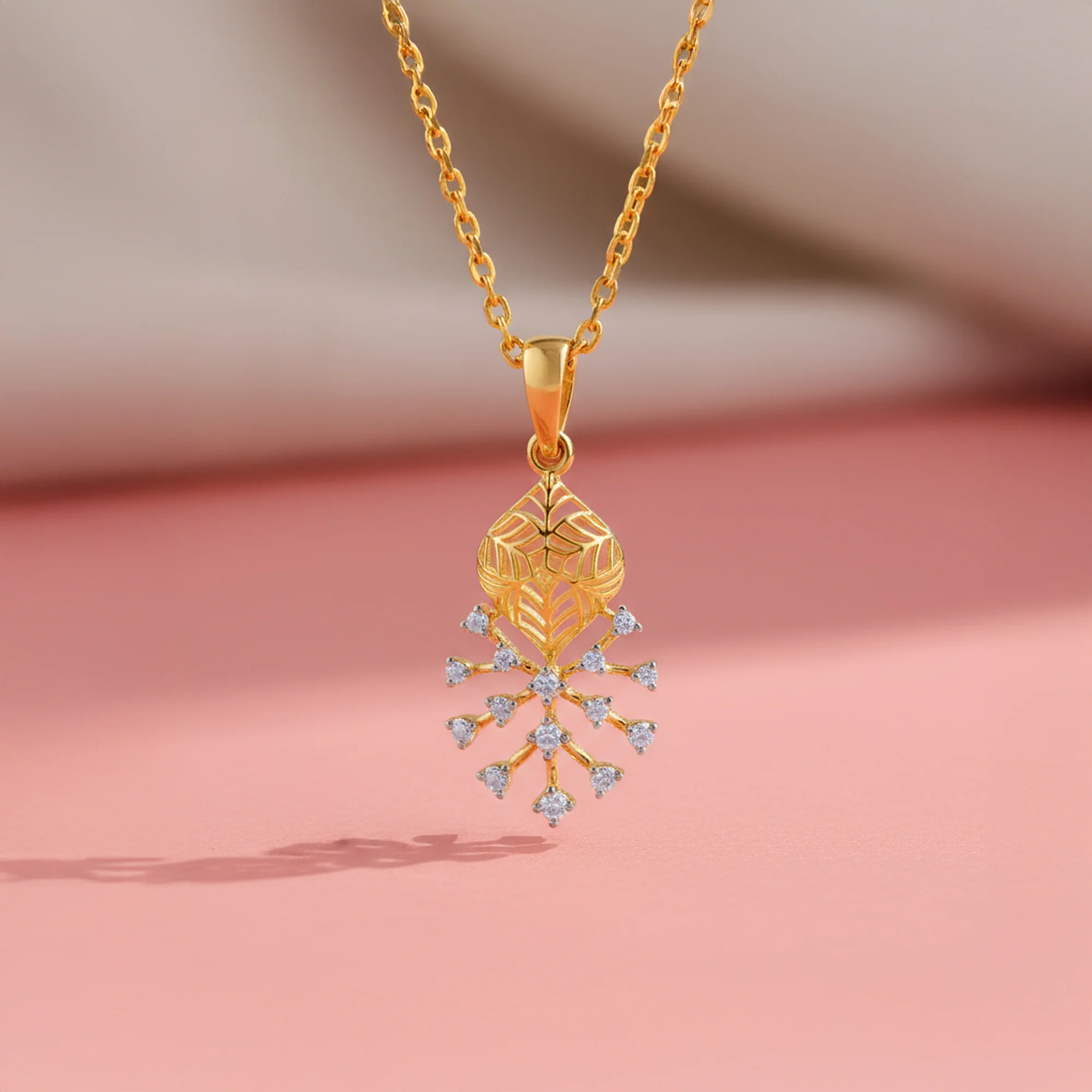 Gold Fireworks Lab Grown Diamond Pendant - Image 2
