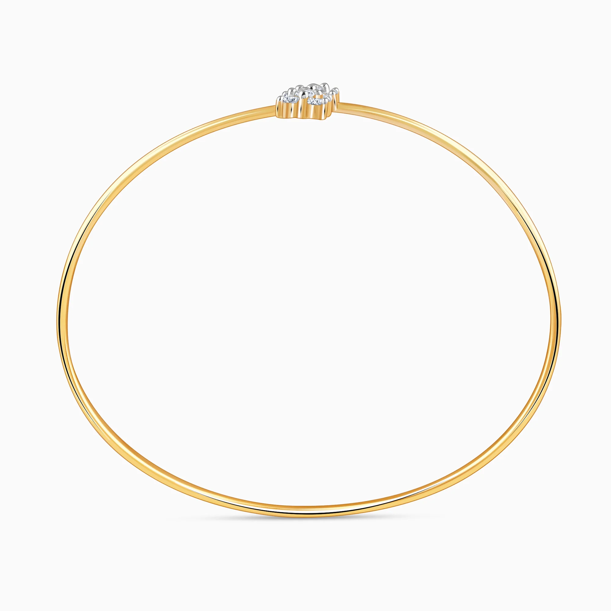 Gold Flora Bloom Lab Grown Diamond Bangle Bracelet - Image 5