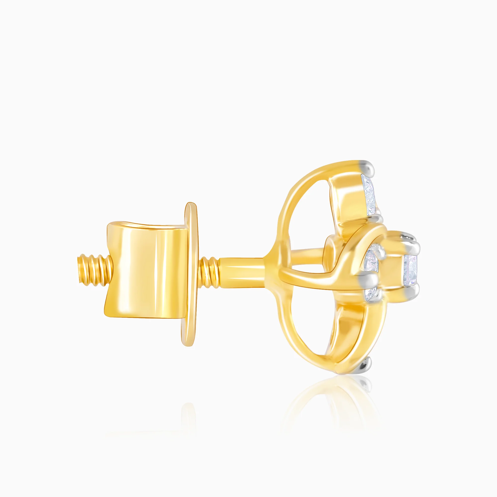 Gold Floral Dream Diamond Earrings - Image 6