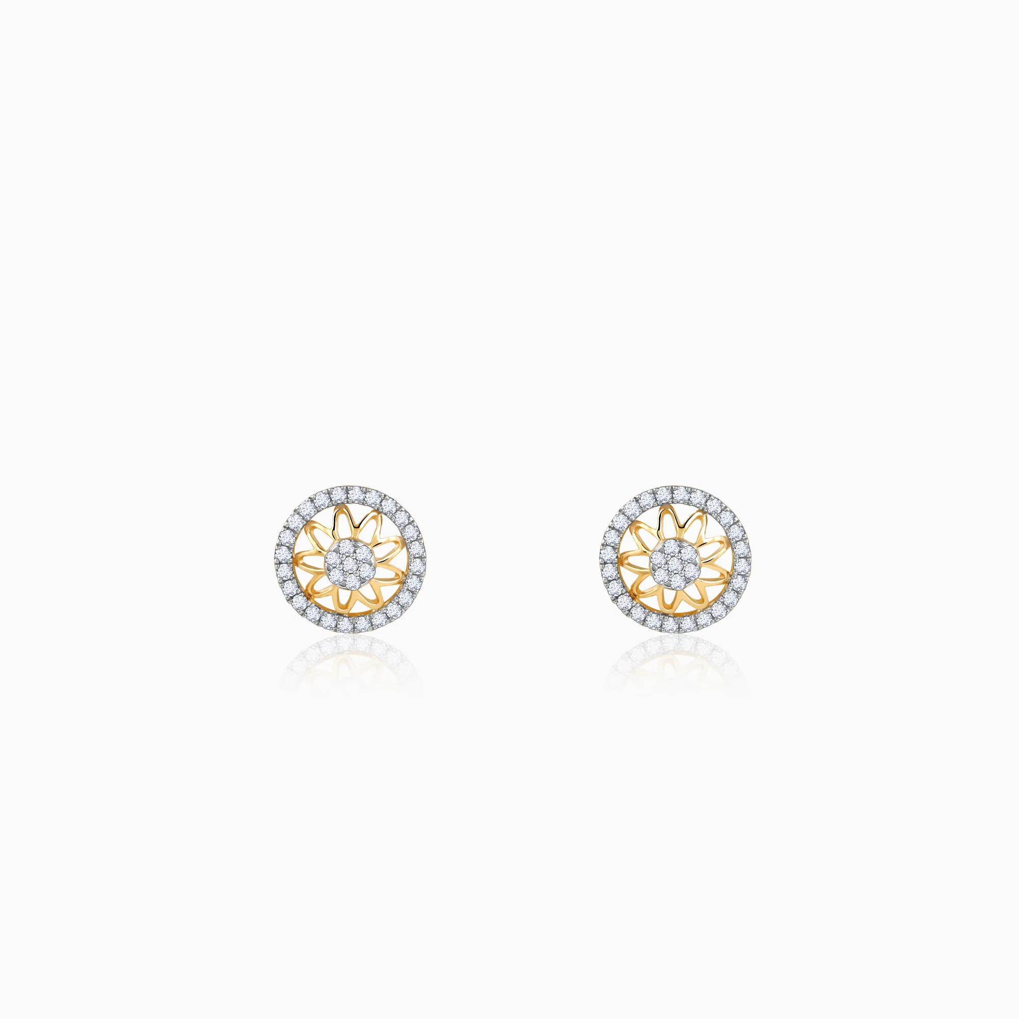 Gold Floral Fiona Lab Grown Diamond Earrings