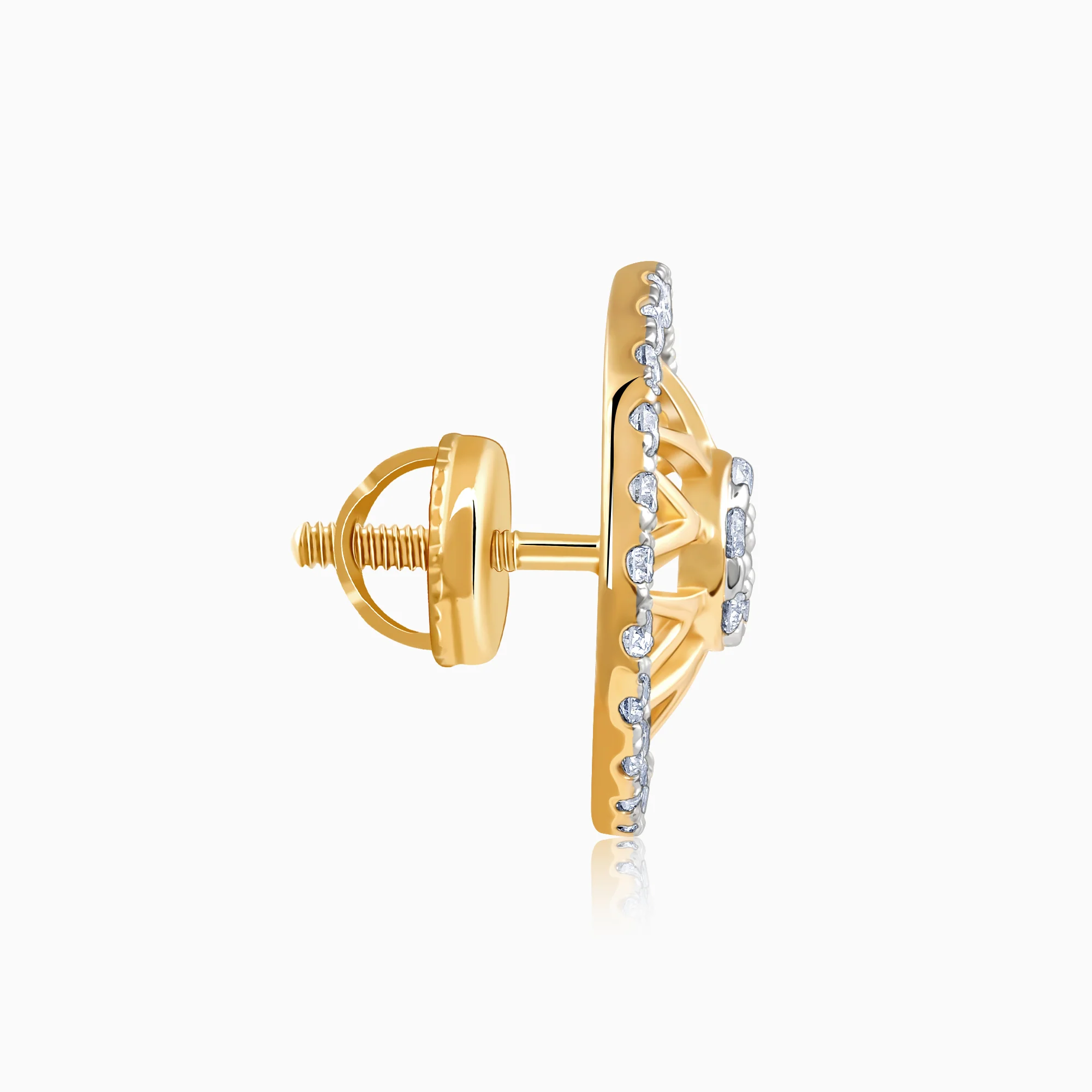 Gold Floral Fiona Lab Grown Diamond Earrings - Image 5