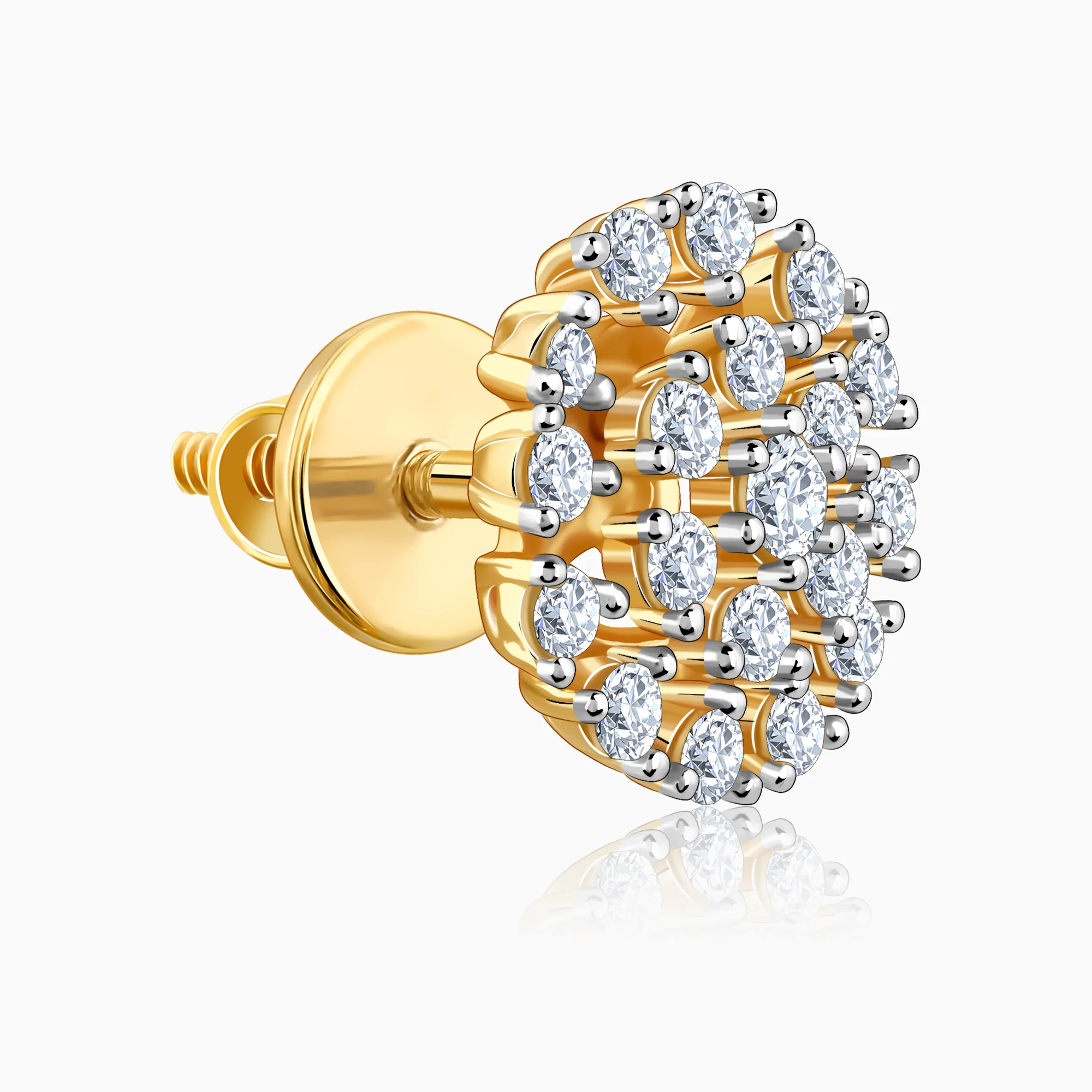 Gold Floral Flicker Diamond Earrings - Image 4