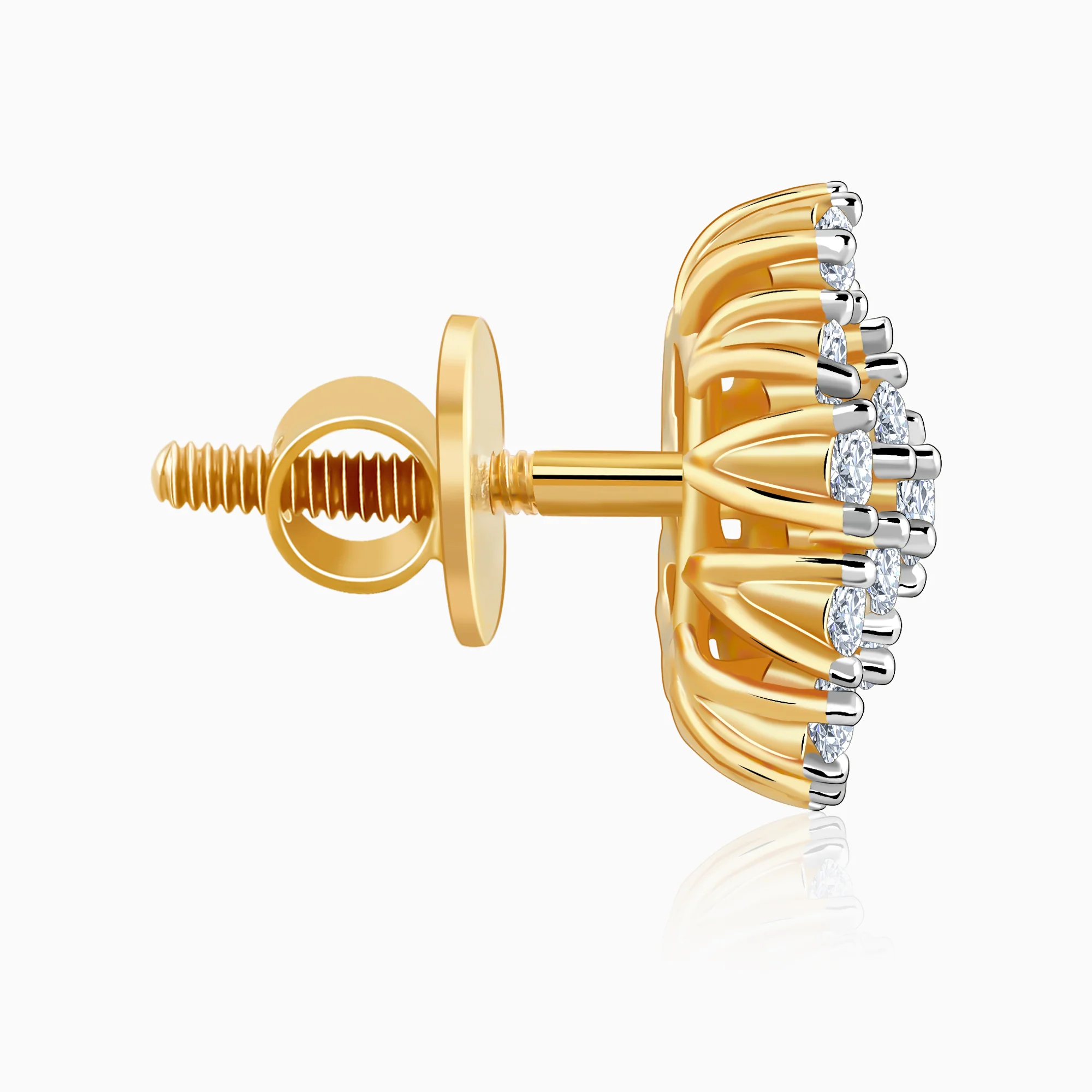 Gold Floral Flicker Diamond Earrings - Image 5