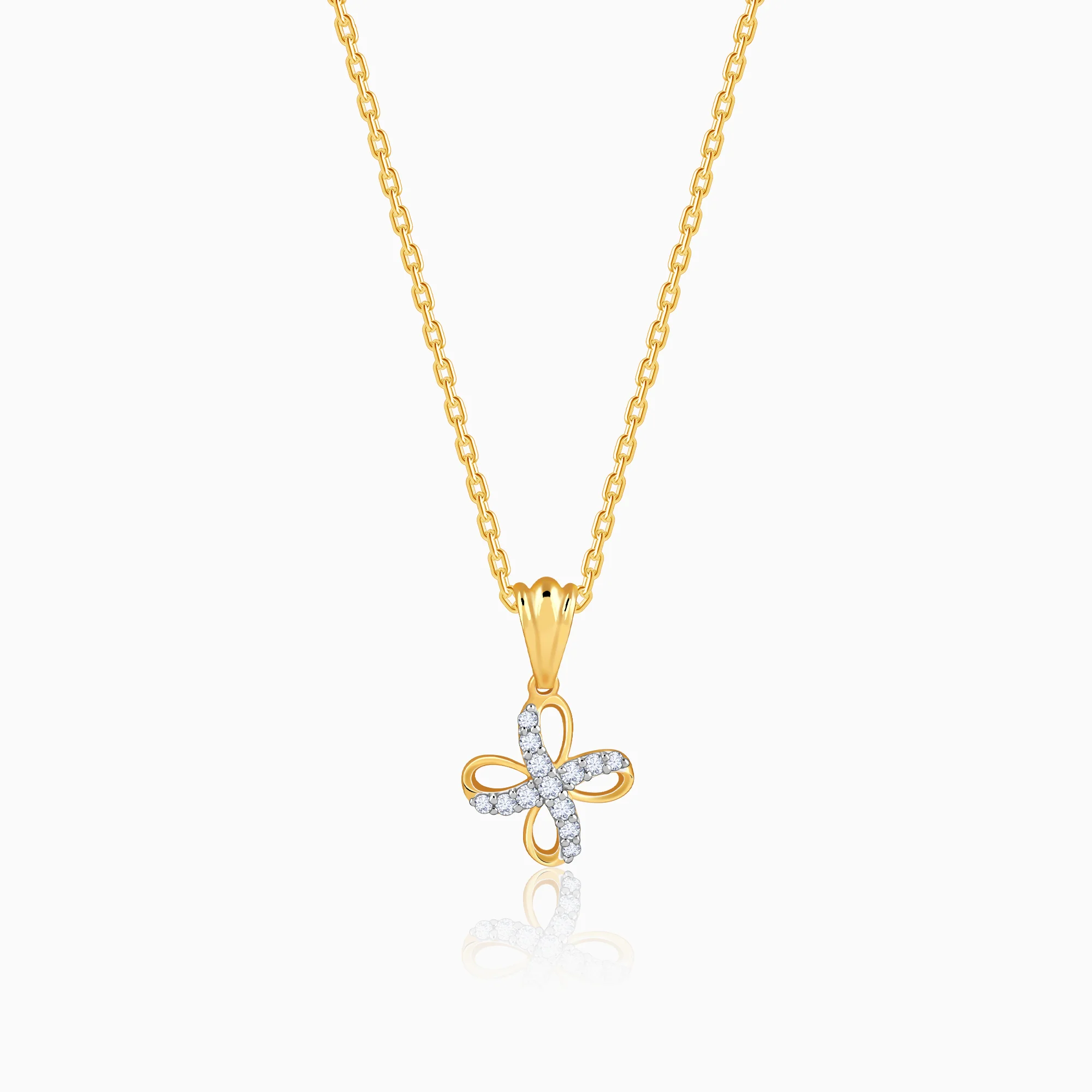 Gold Floral Muse Lab Grown Diamond Pendant