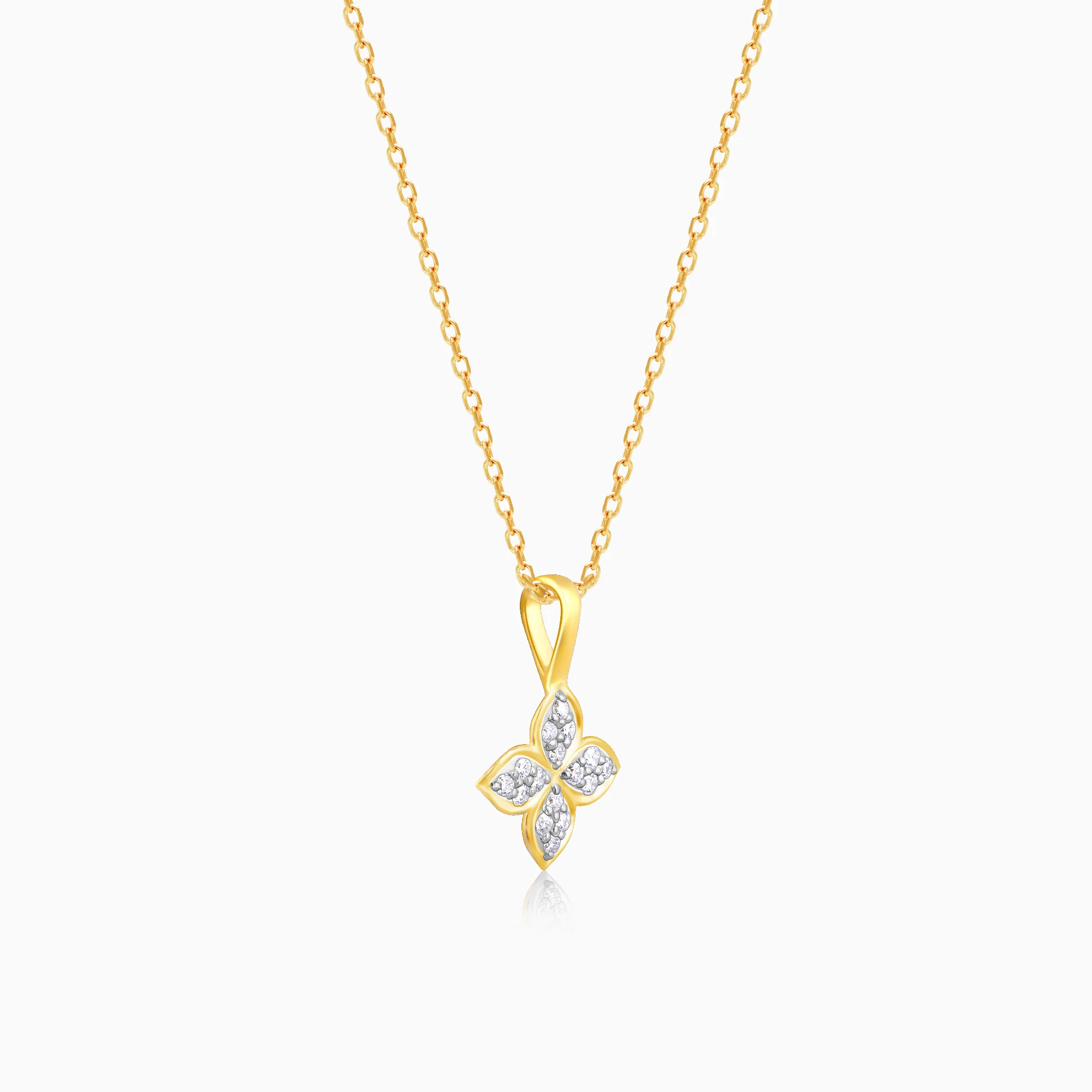 Gold Floret Diamond Pendant - Image 4