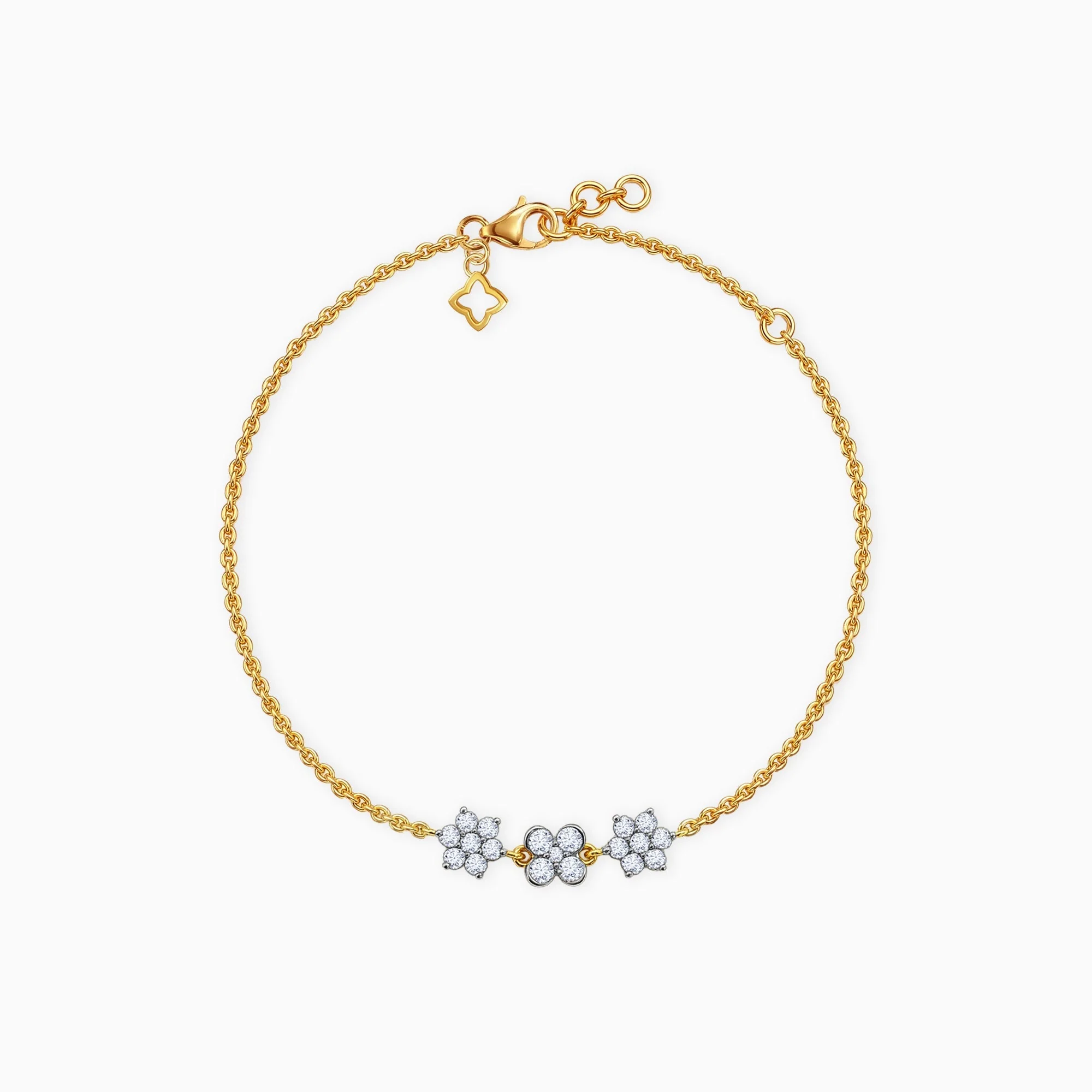 Gold Floret Lab Grown Diamond Bracelet