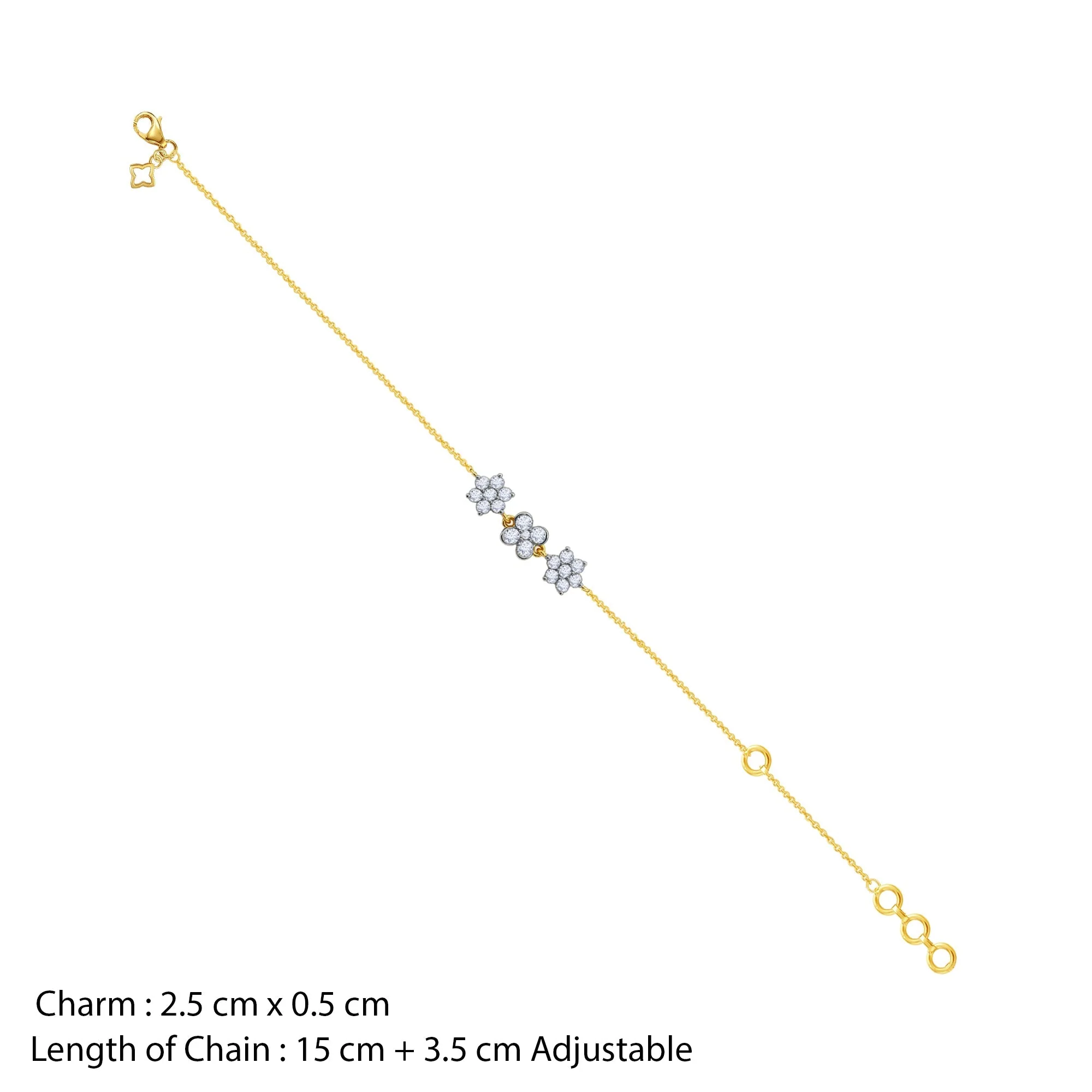 Gold Floret Lab Grown Diamond Bracelet - Image 5