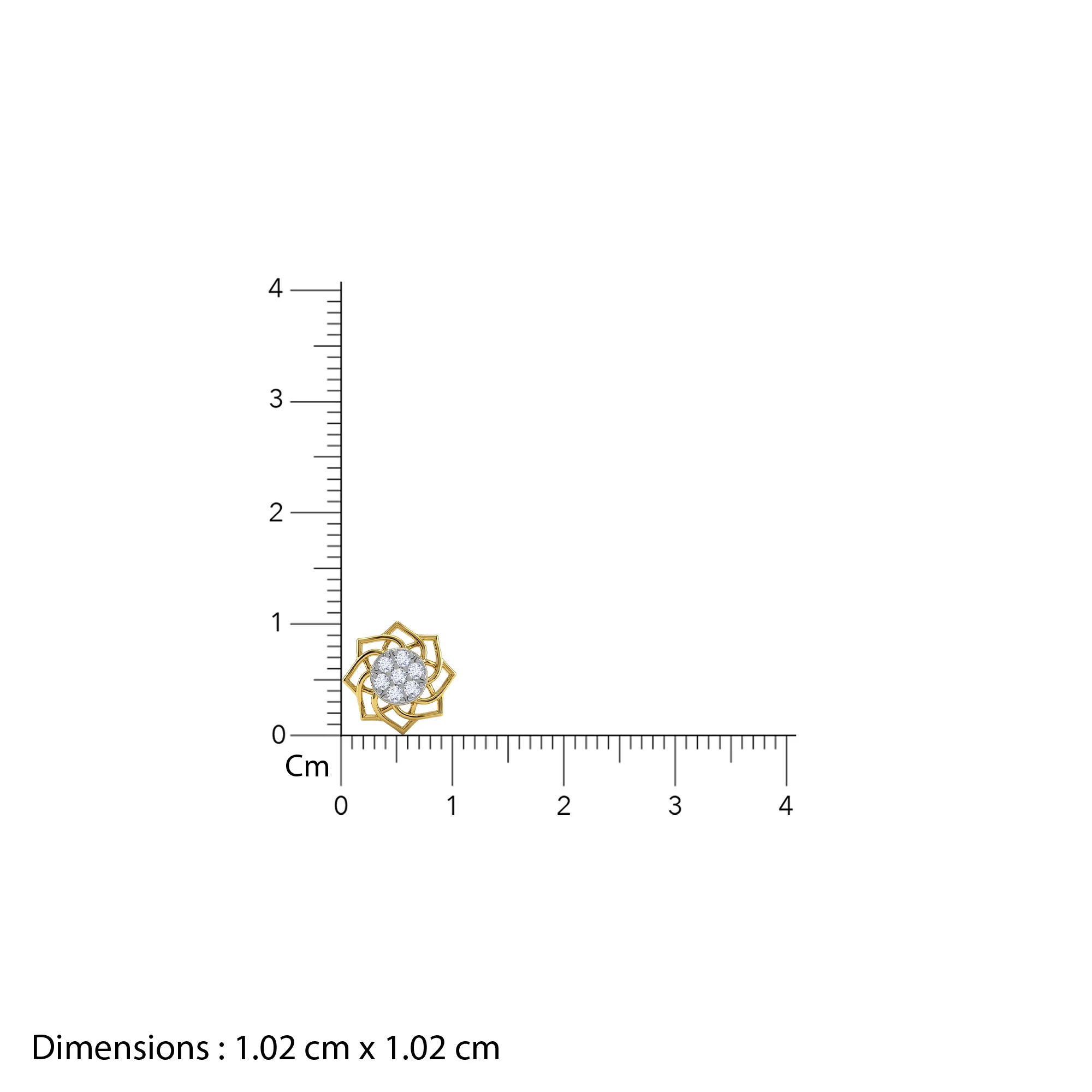 Gold Florid Lab Grown Diamond Earrings - Image 5