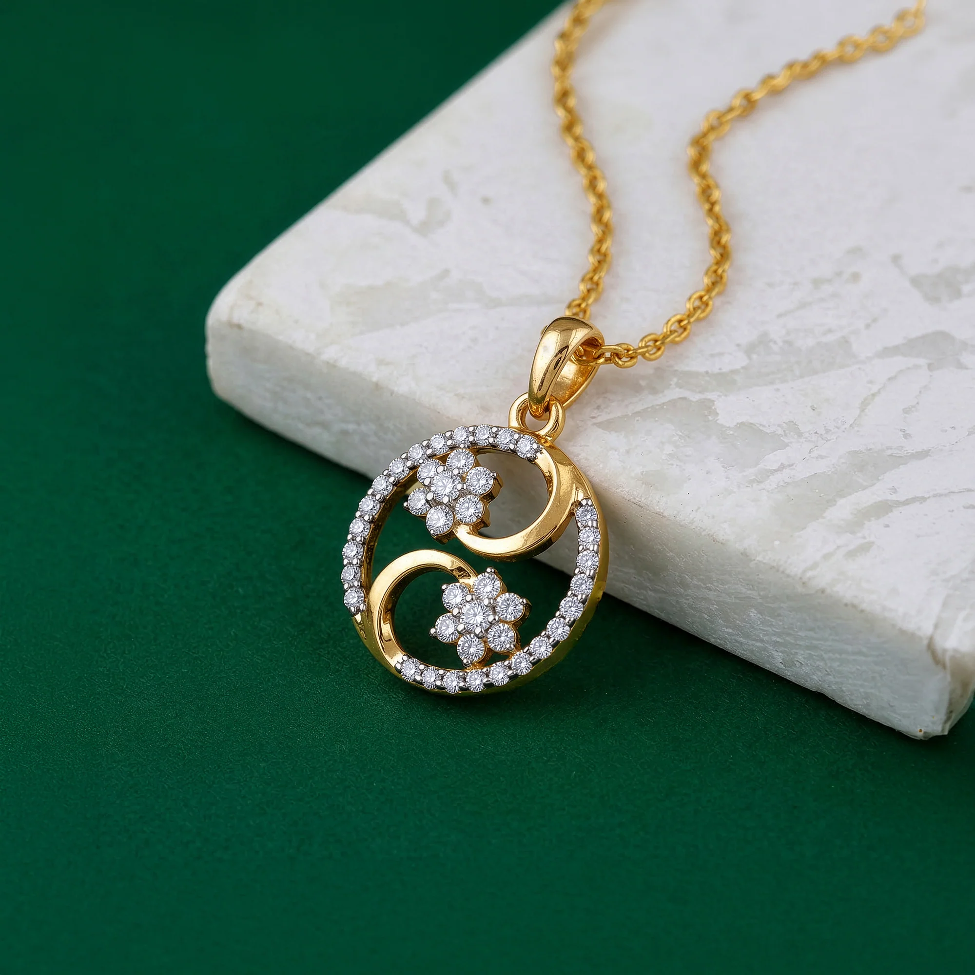 Gold Flowerfied Lab Grown Diamond Pendant - Image 2