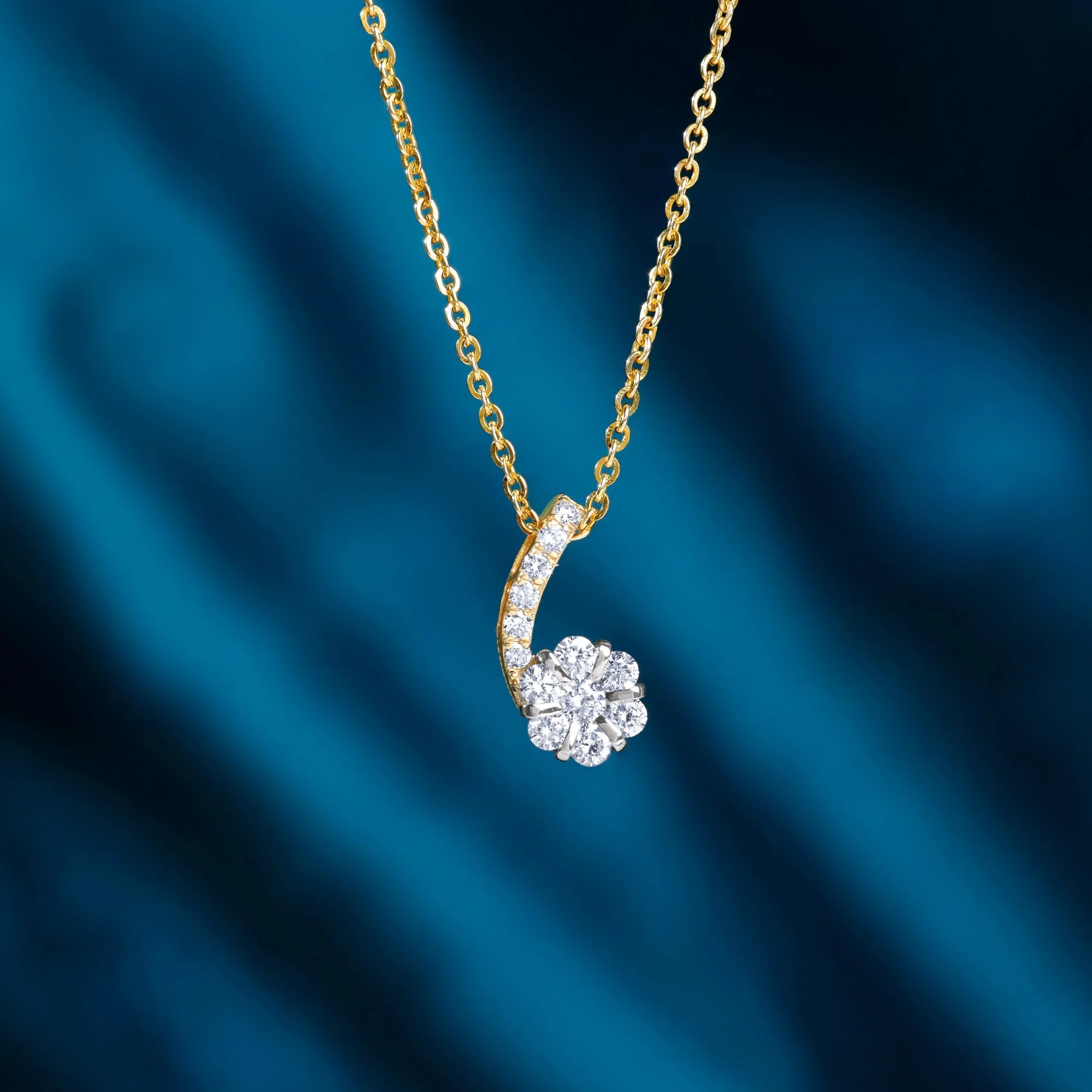 Gold Flowing Flora Lab Grown Diamond Necklace - Image 2